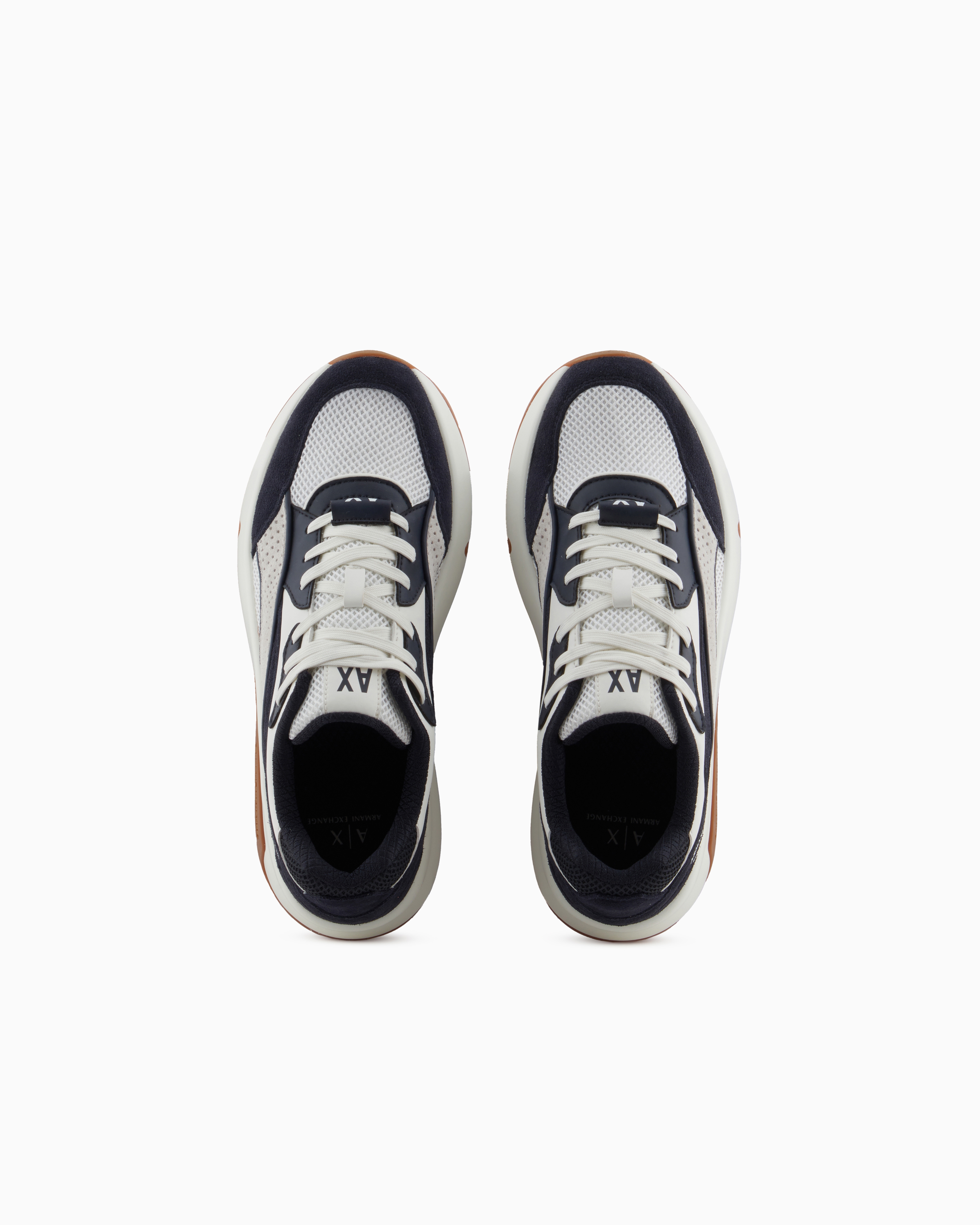 Armani Exchange - Oversized sneakers with contrasting inserts, Man, White, Size: