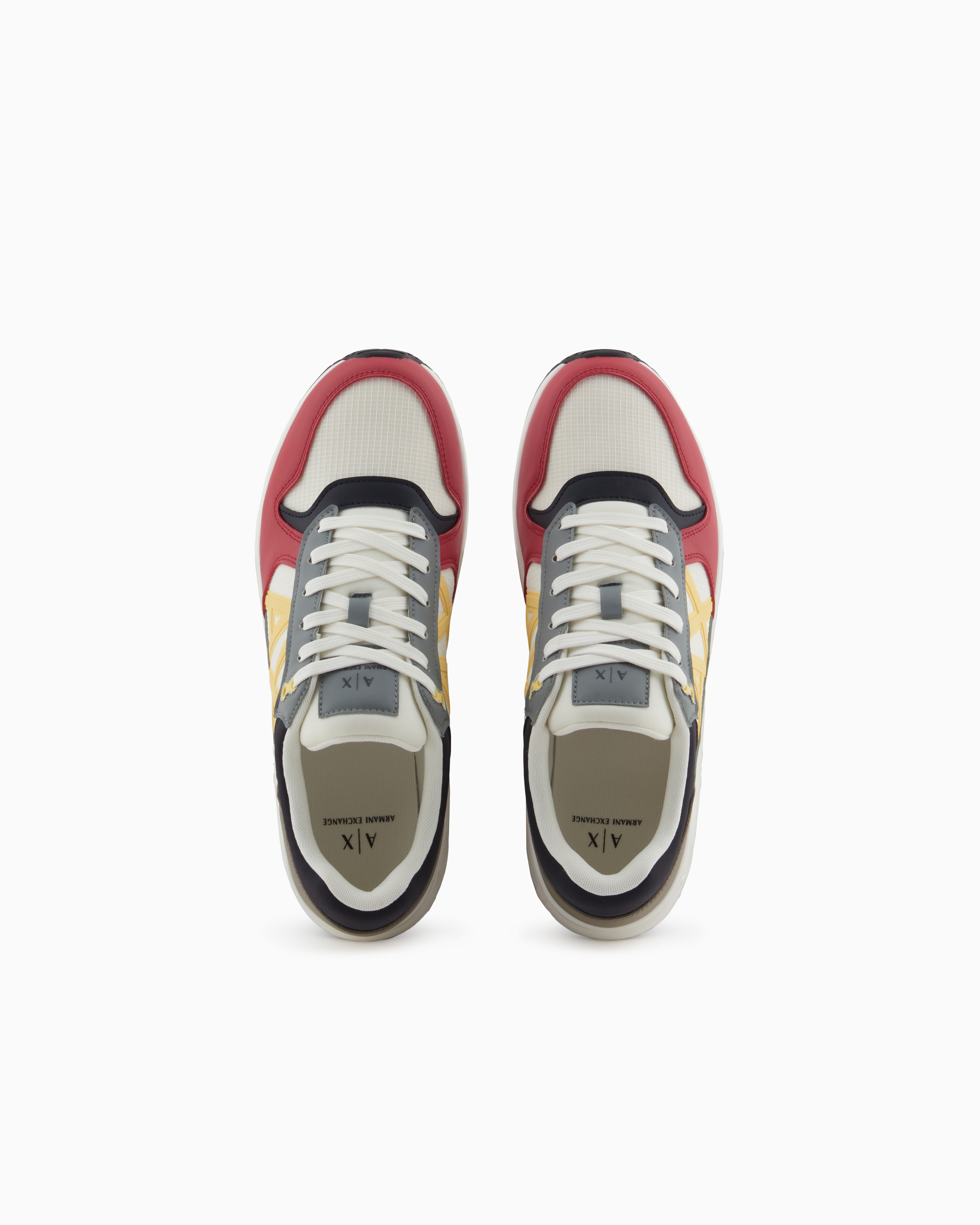 Armani Exchange - Sneakers with side logo and contrasting inserts, Man, Patterned, Size: