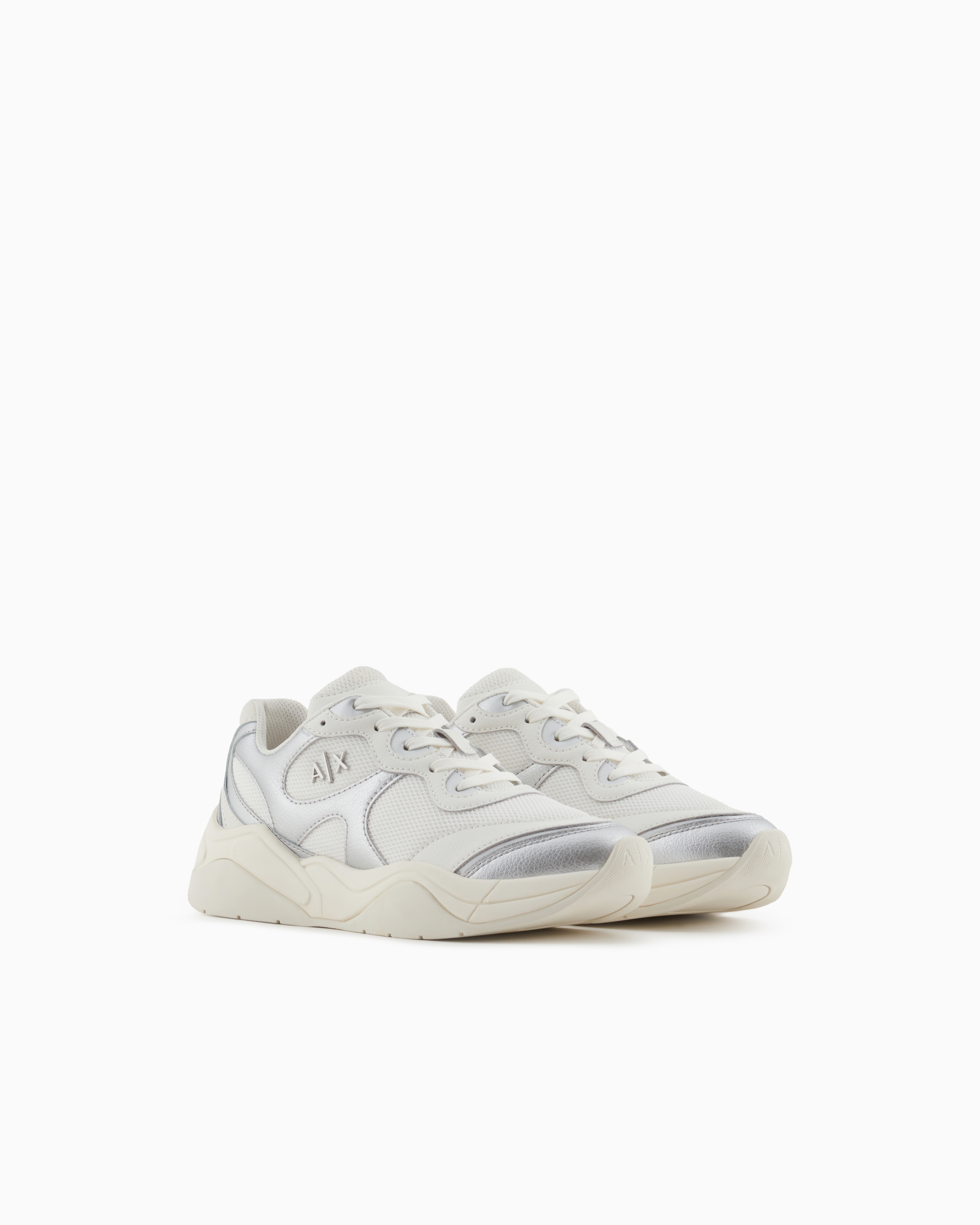 Sneakers with metallic inserts