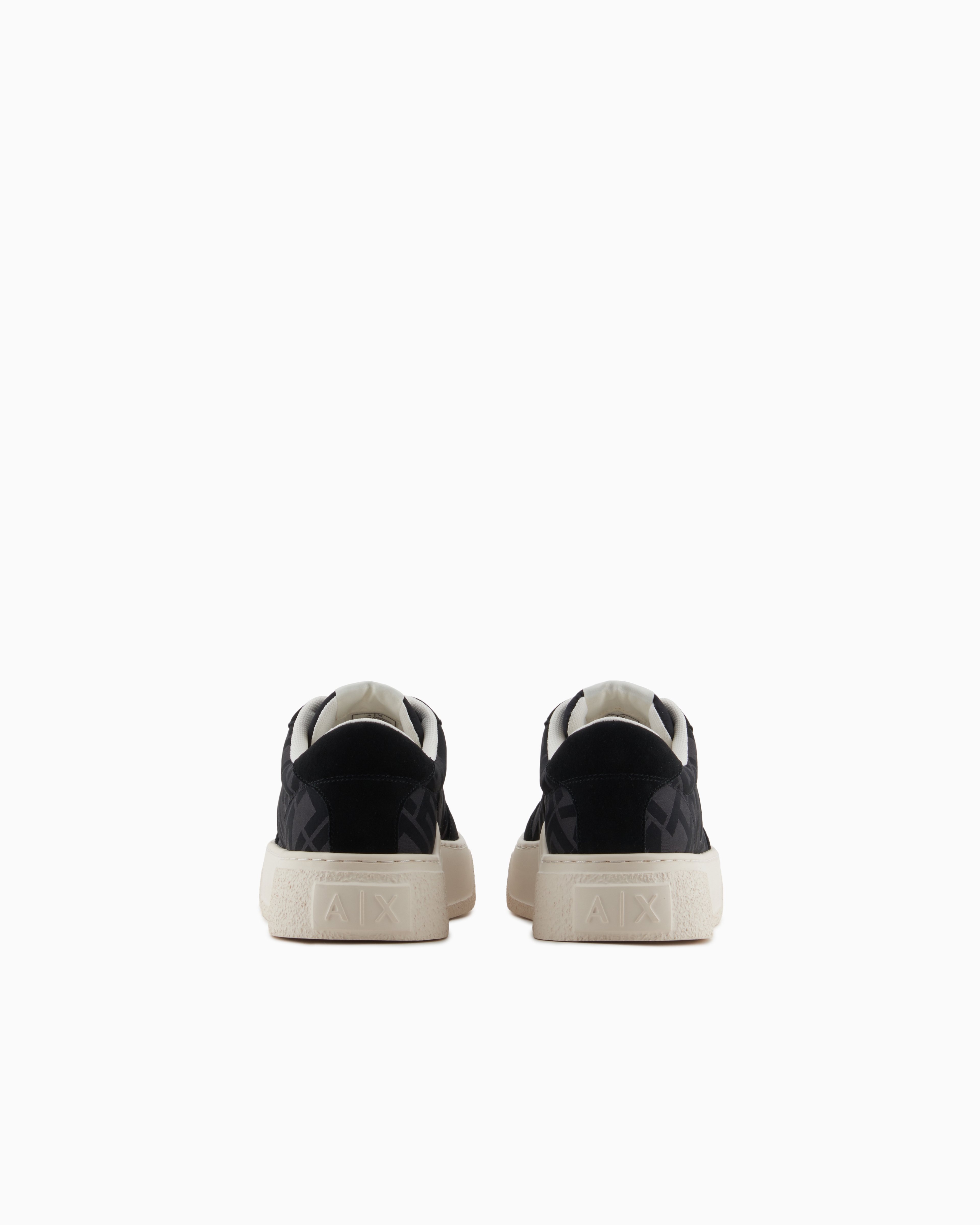 Armani Exchange - Sneakers with allover logo insert, Man, Black, Size: 8M