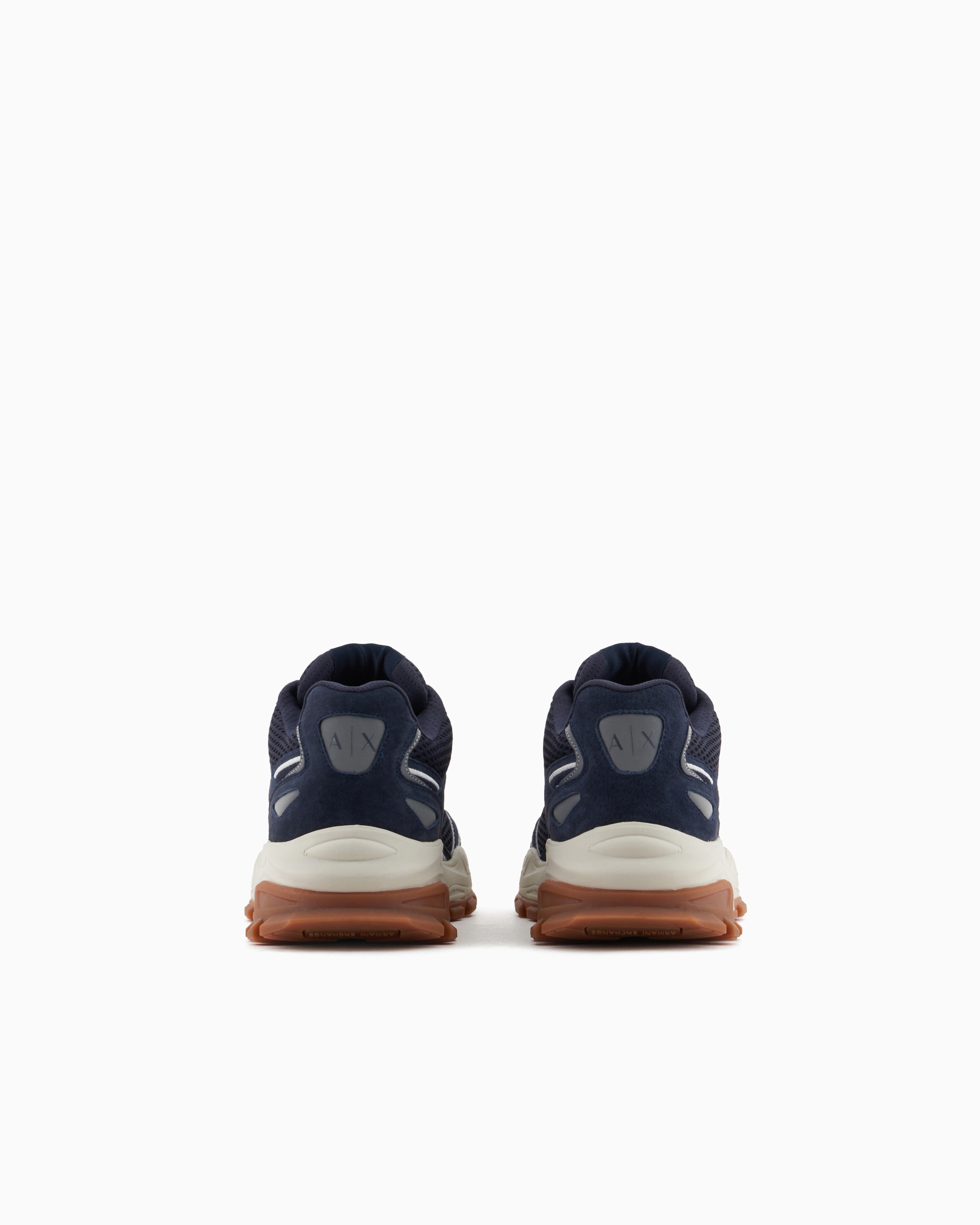 Armani Exchange - Mesh sneakers with oversized sole, Man, Navy Blue, Size: