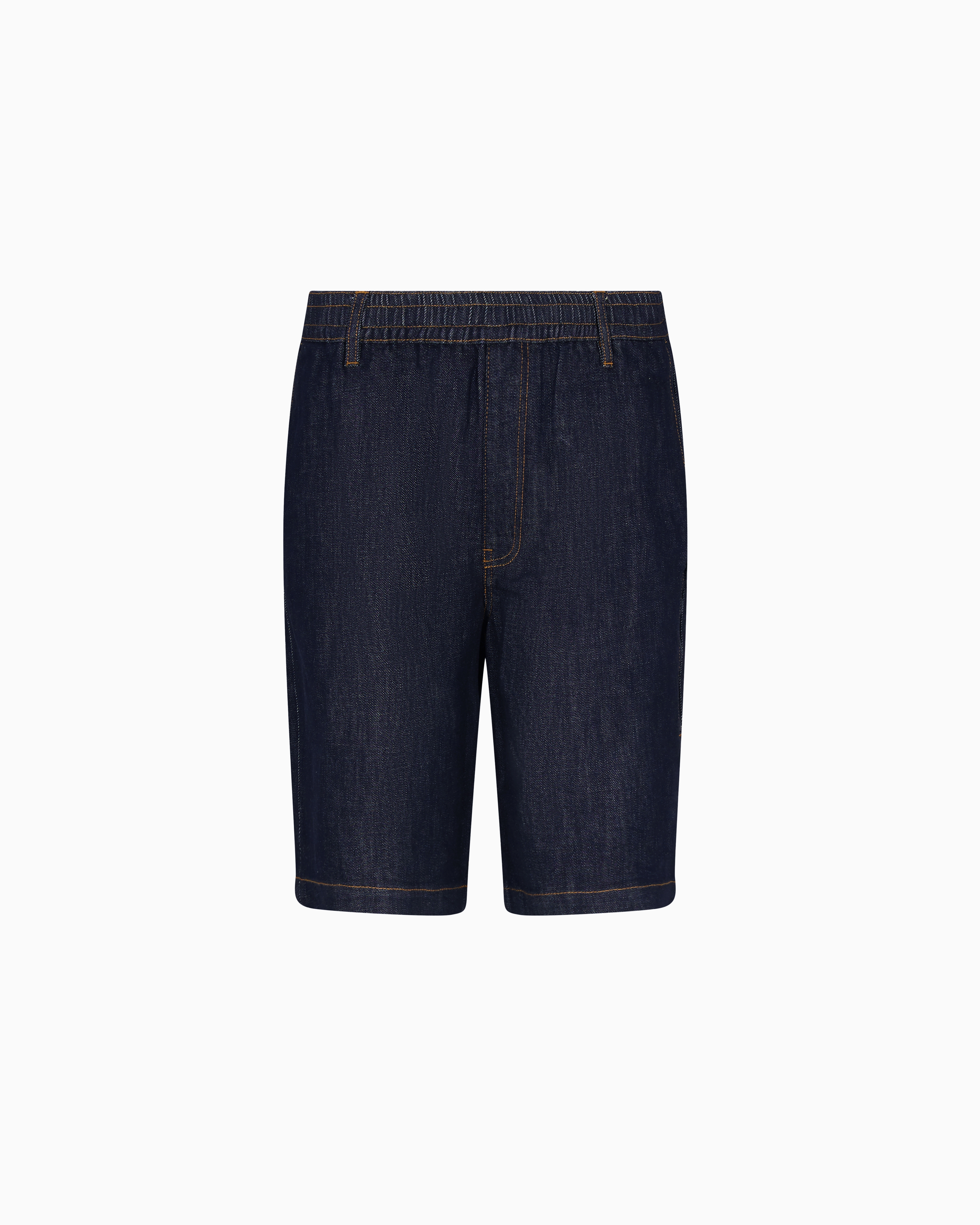 Stretch denim Bermuda shorts
