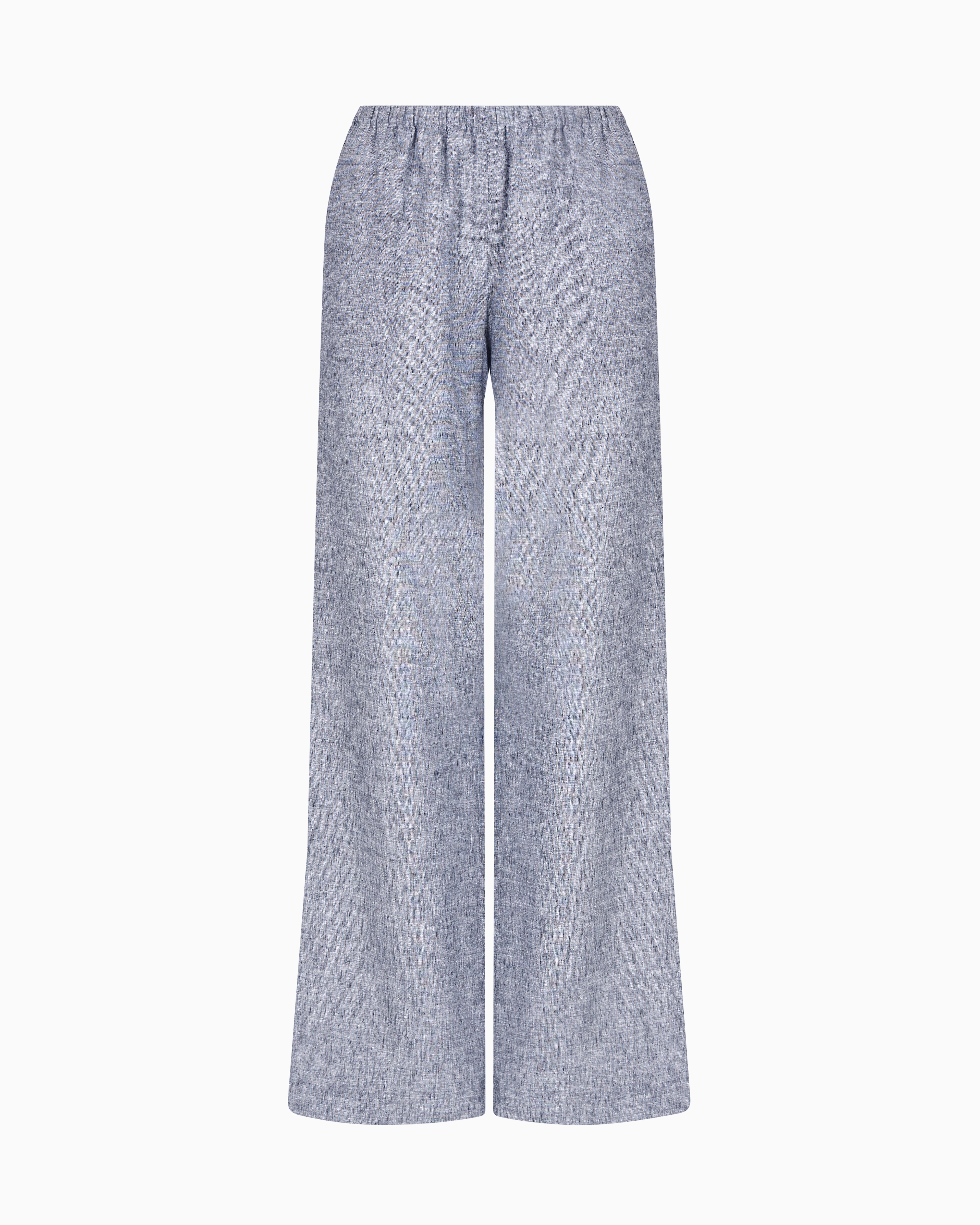 Oversized cotton and linen trousers