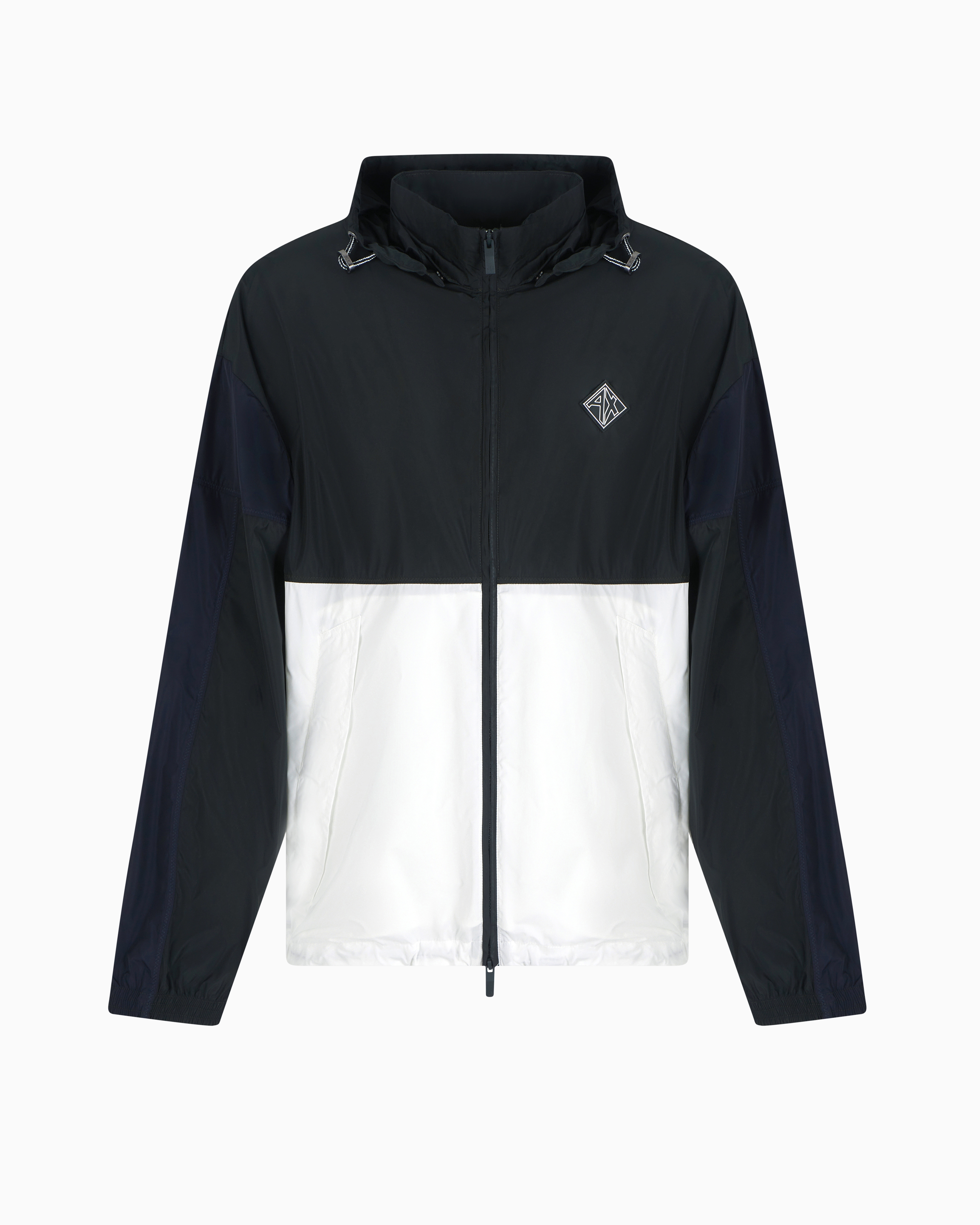 Color block windbreaker jacket with zip