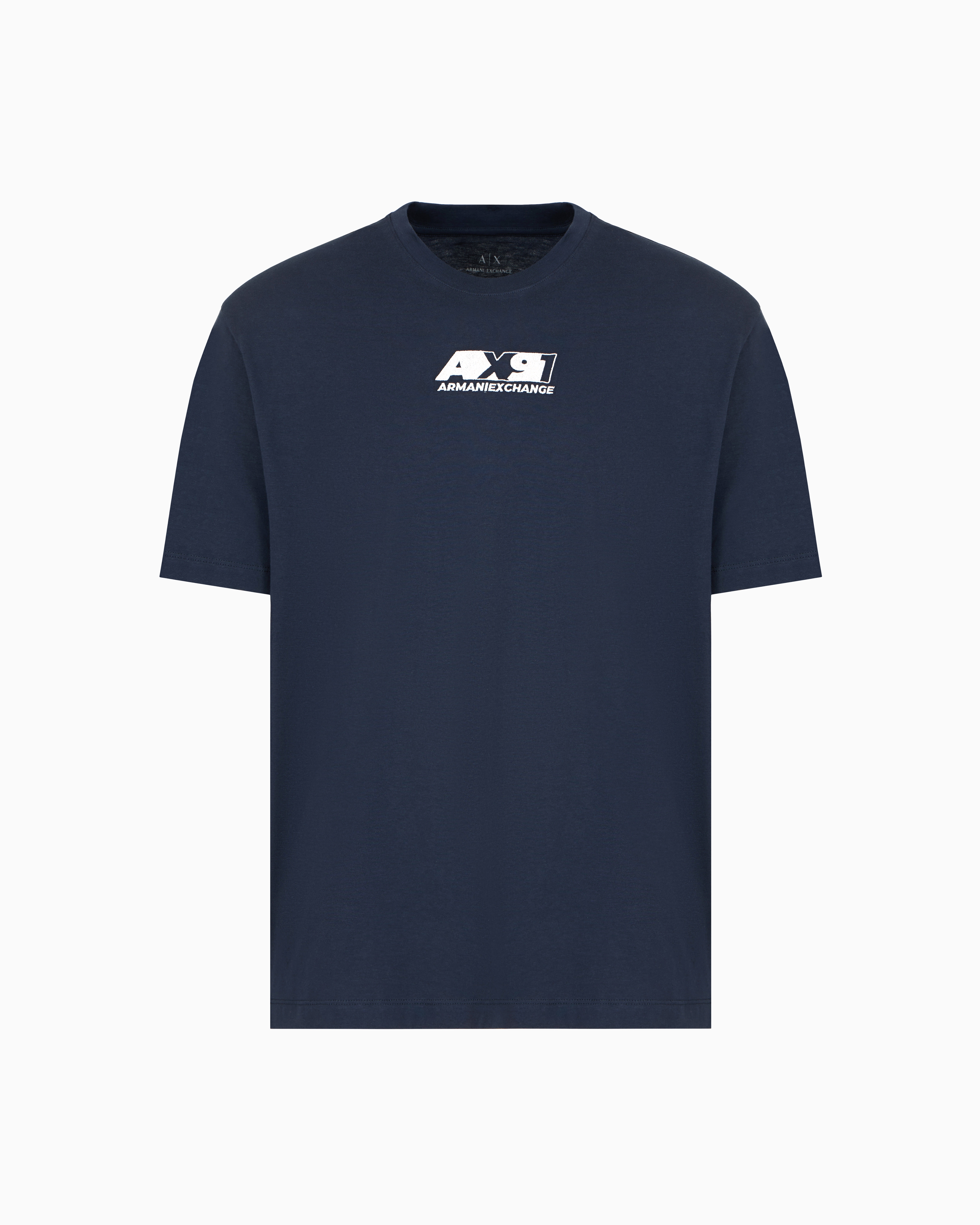 Armani Exchange - ASV Organic Cotton Regular Fit T-Shirt, Man, Navy Blue, Size: