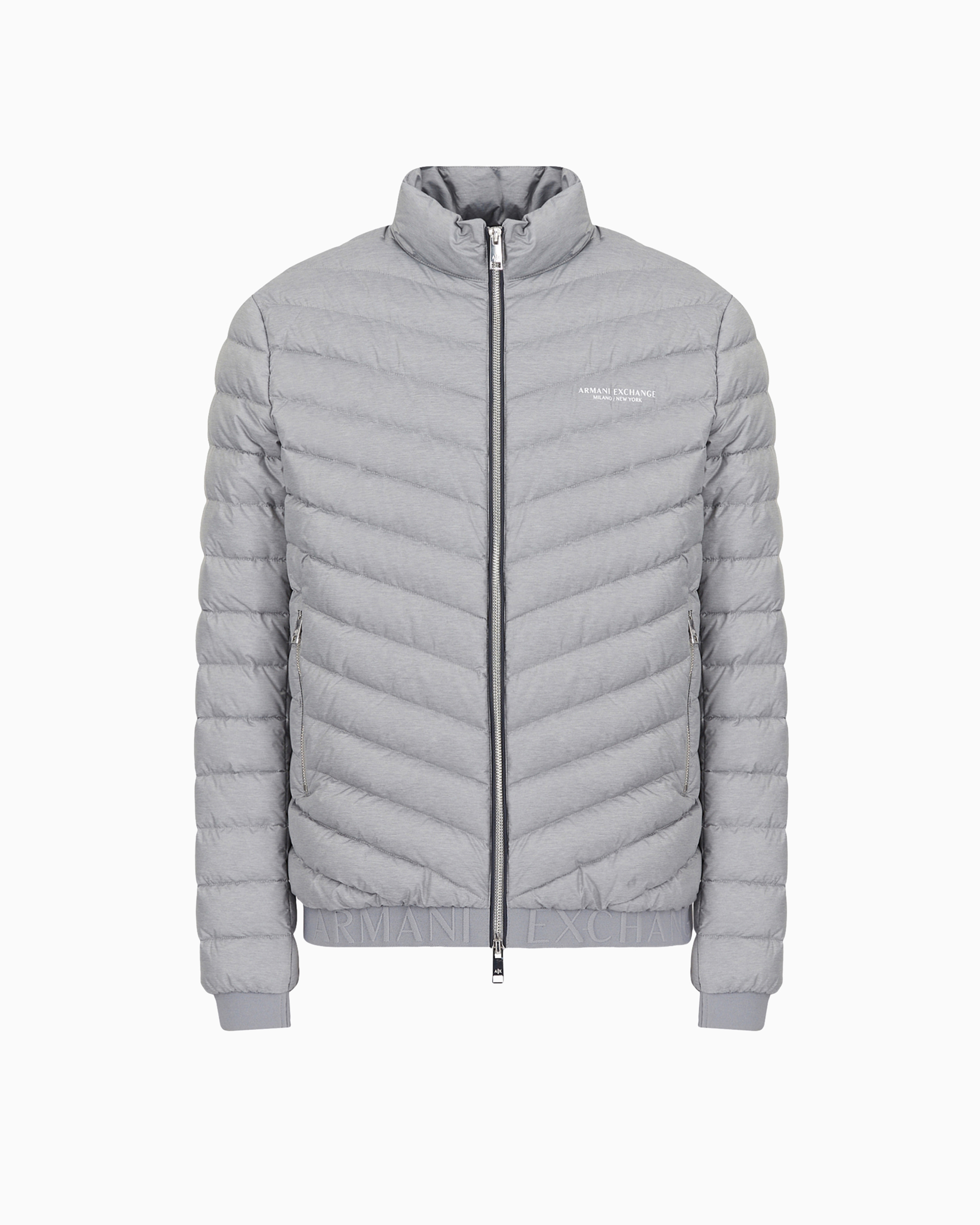 Double-faced padded jacket with zip