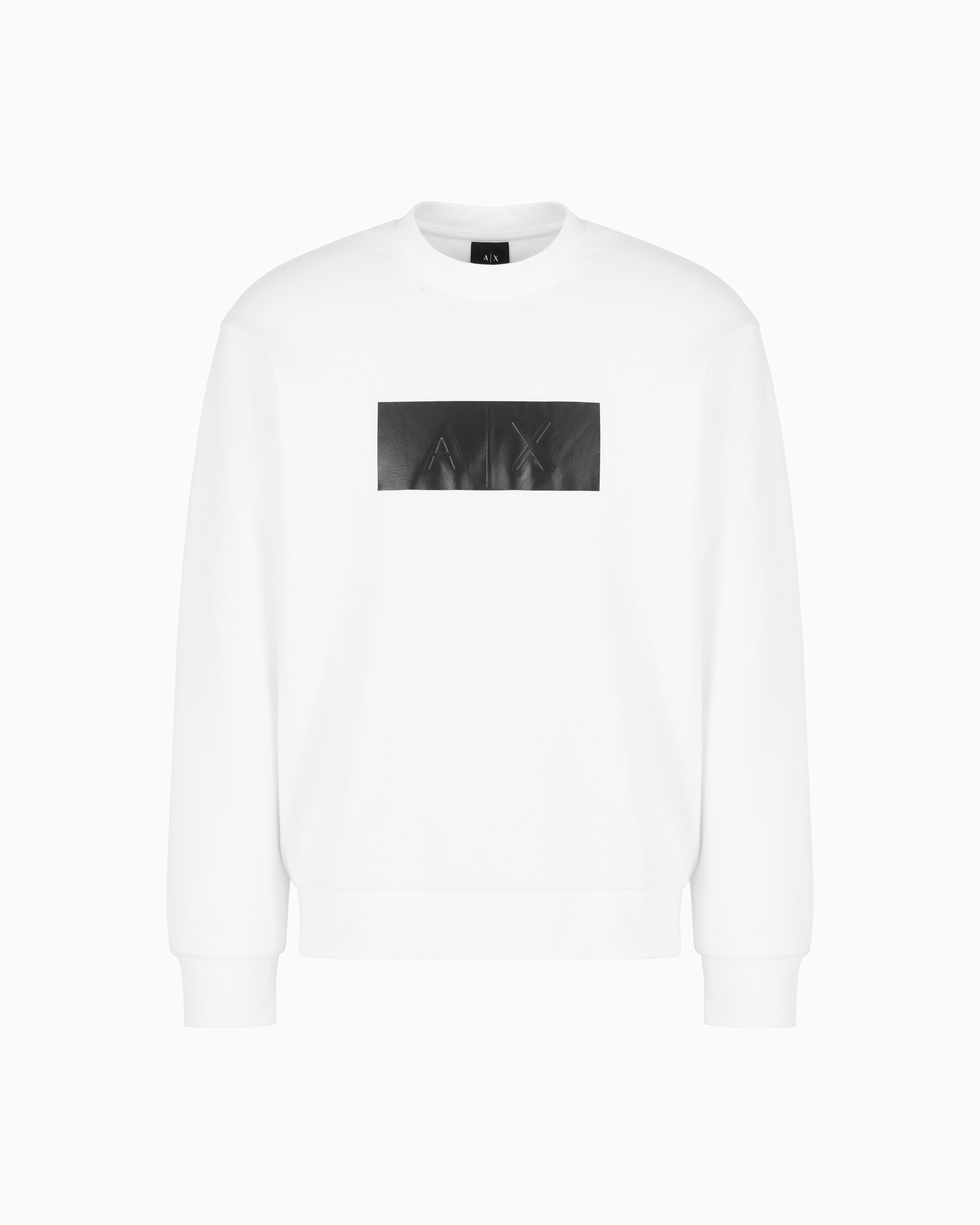 Armani Exchange - Crewneck sweatshirt with vinyl logo print, Man, White, Size: XS