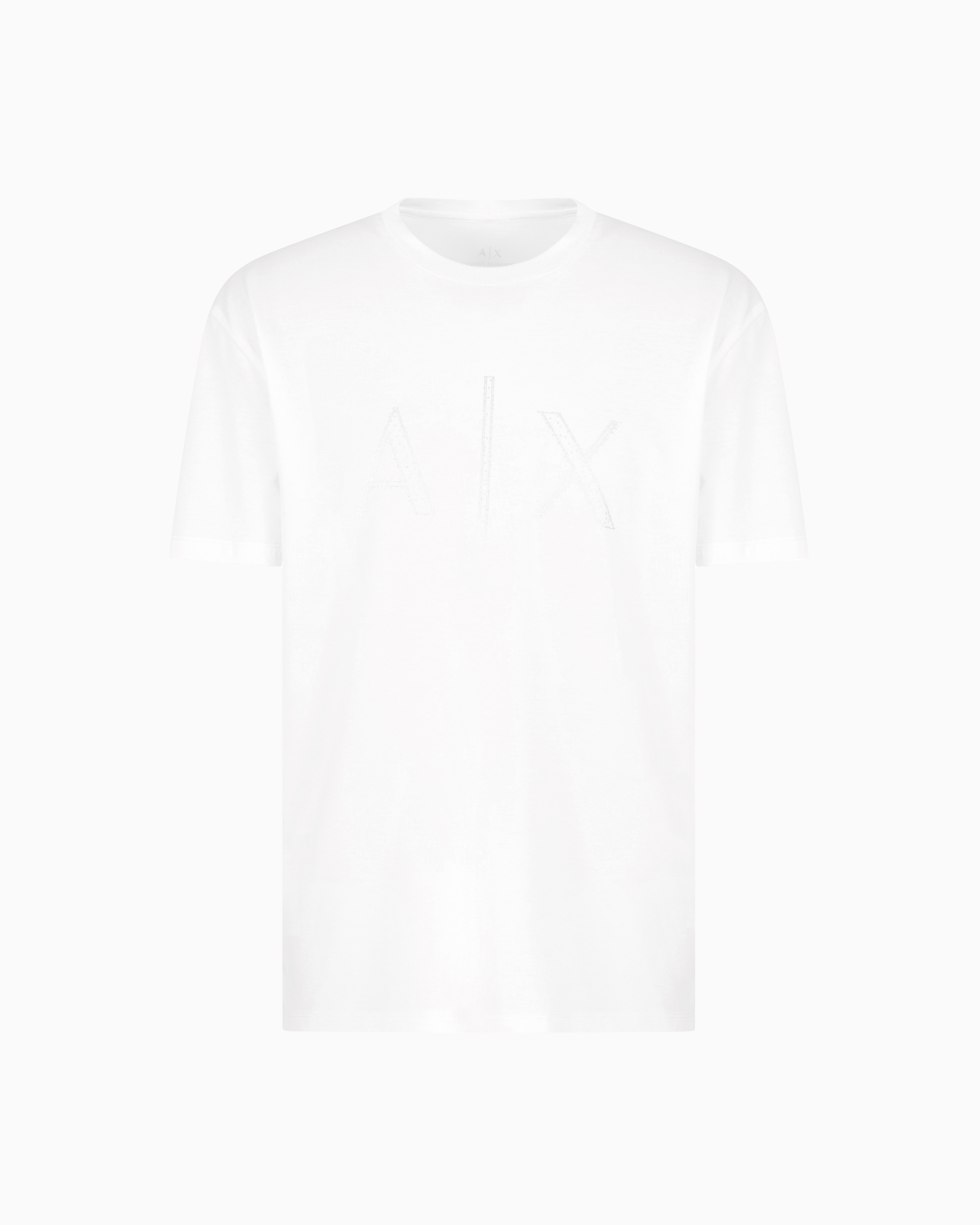 Regular fit T-shirt with rhinestone logo