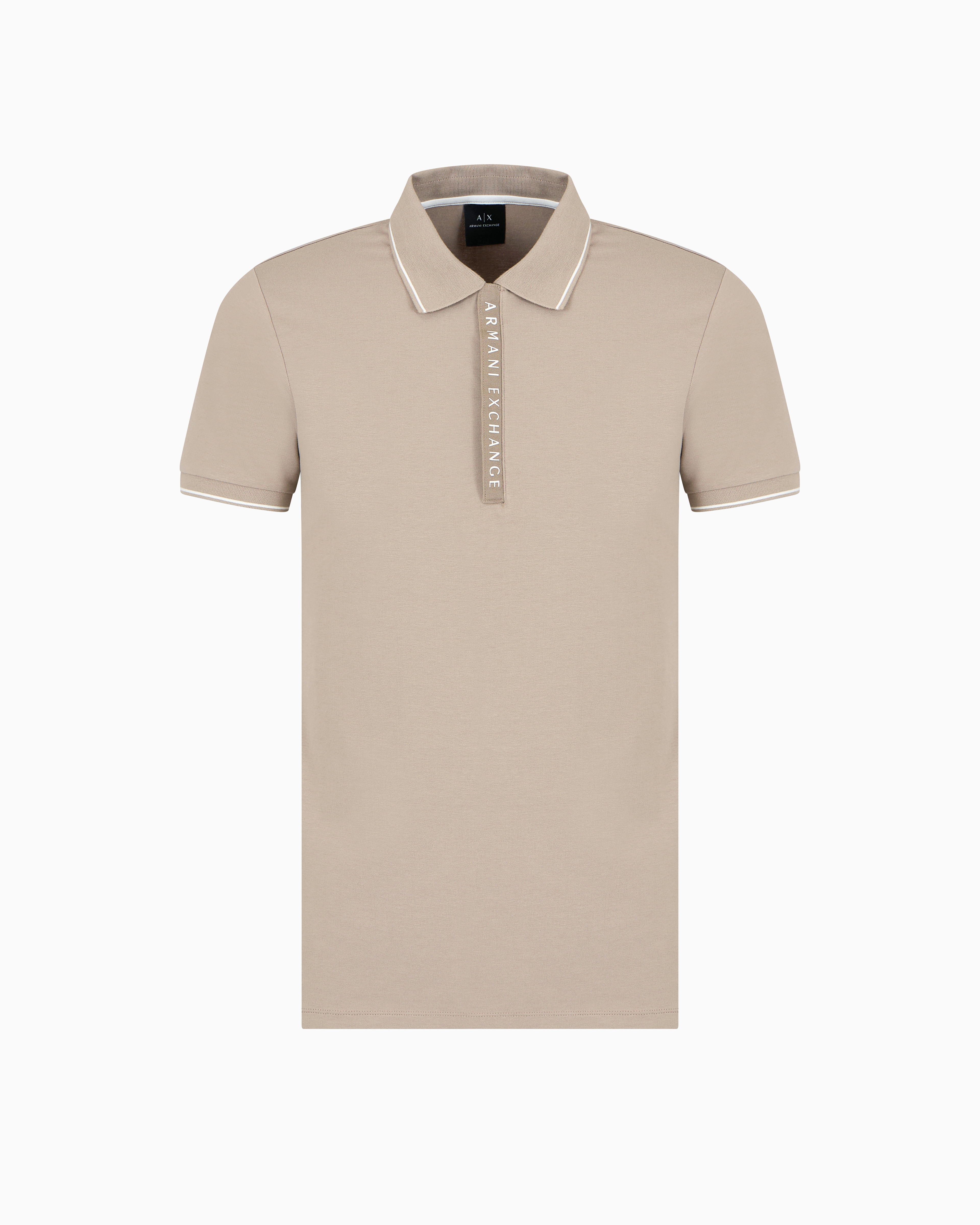 Polo with contrasting logo cotton spandex