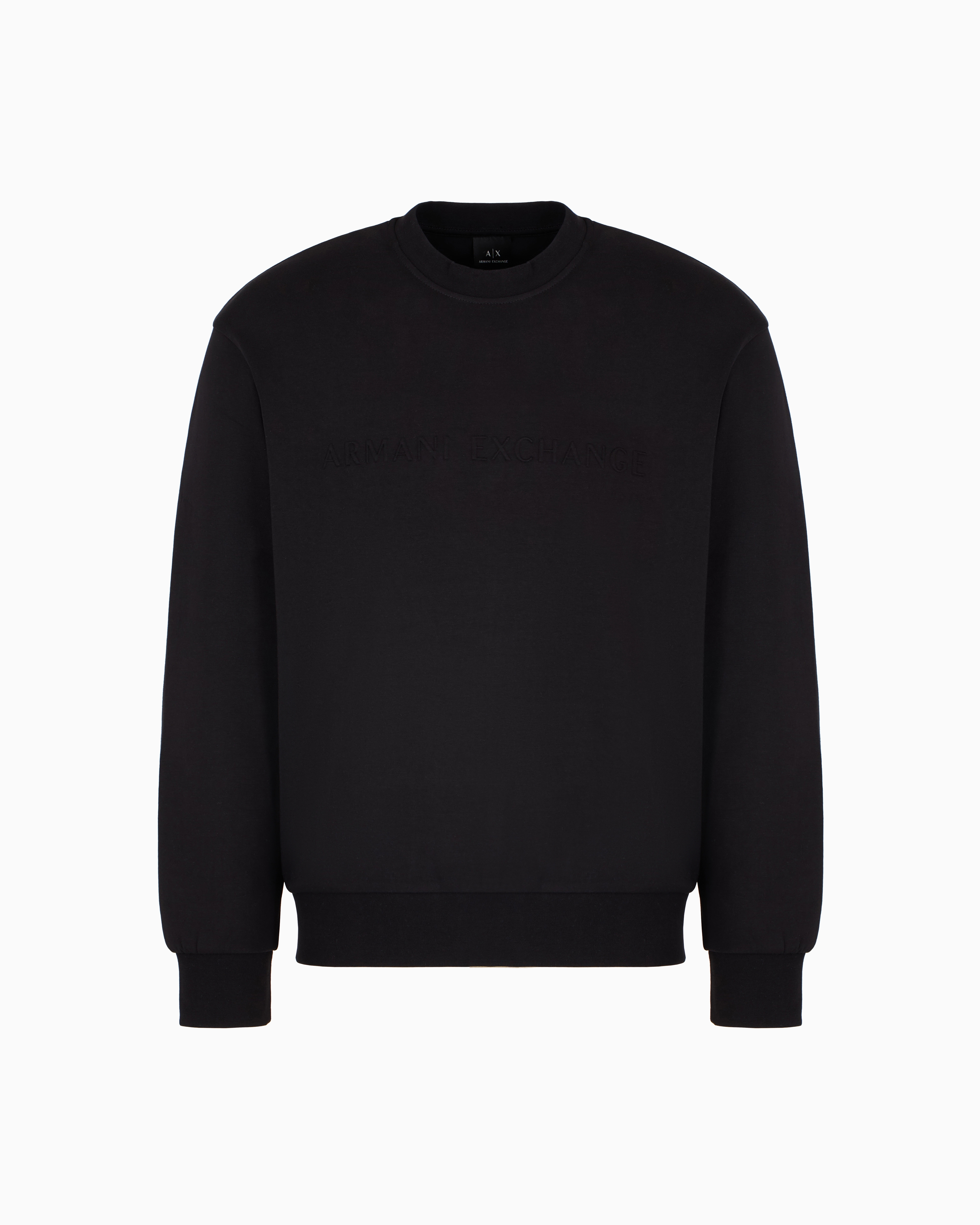 Armani Exchange - Crewneck cotton blend sweatshirt, Man, Black, Size: