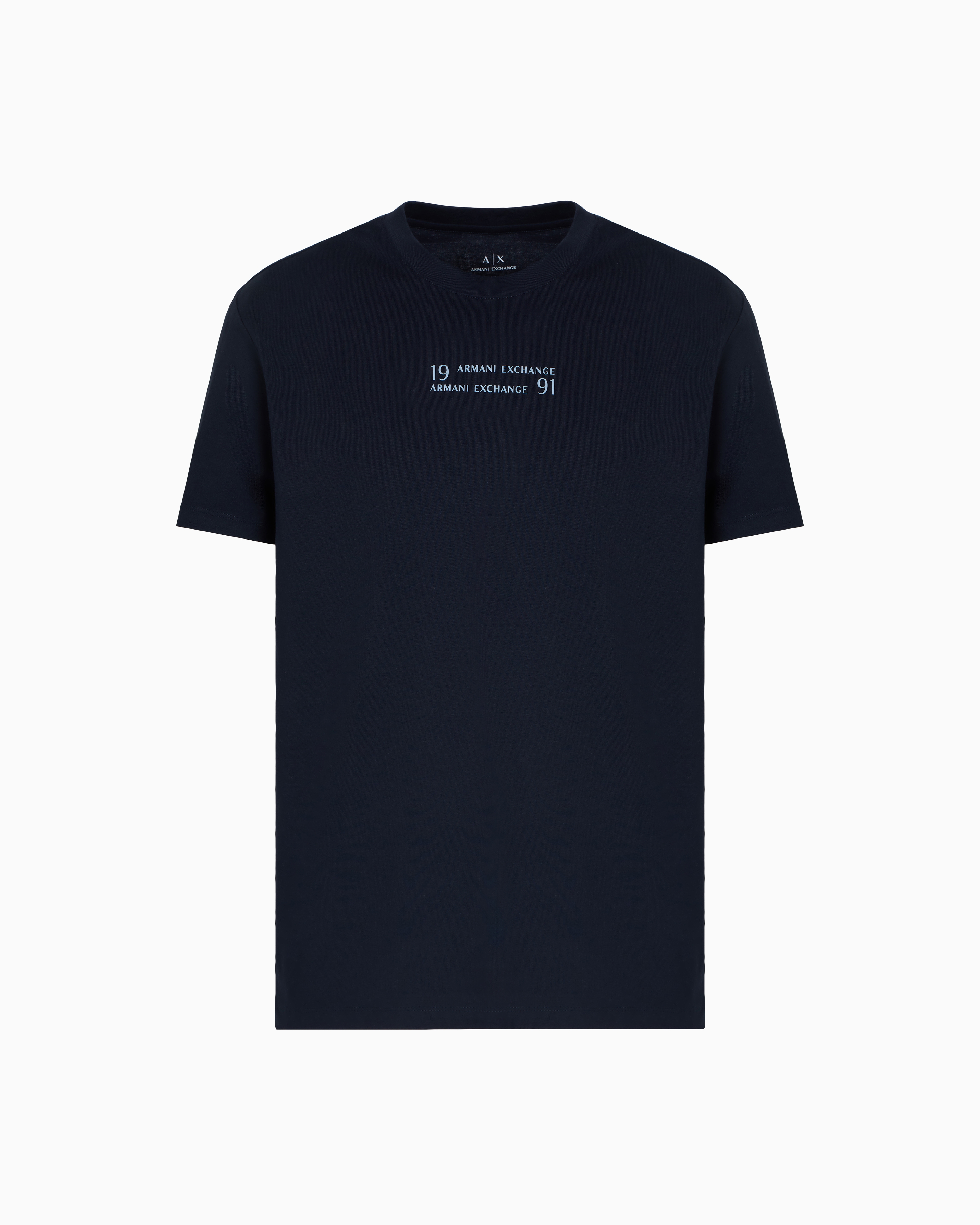 Armani Exchange - Regular fit T-shirt with logo lettering, Man, Navy Blue, Size: