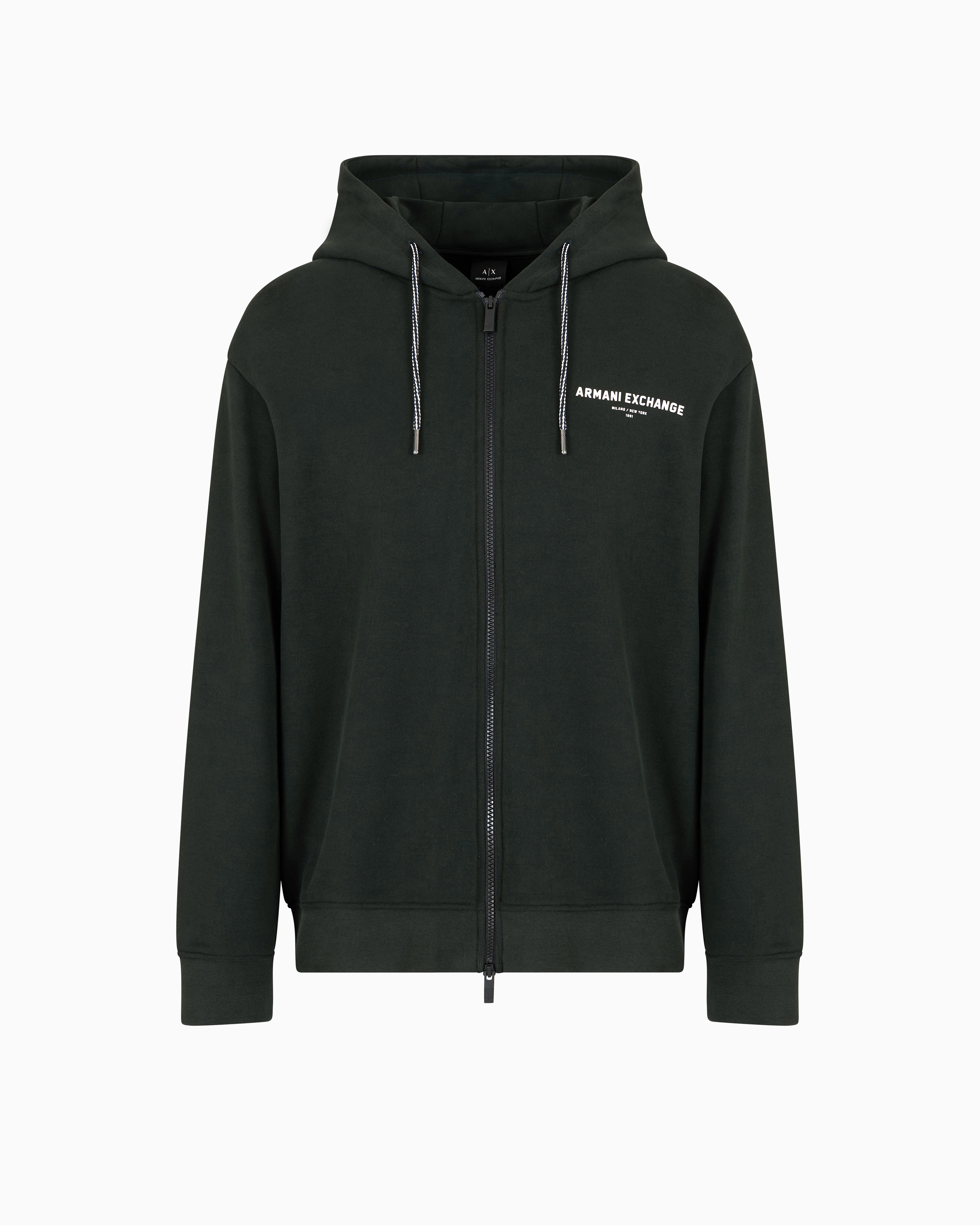 Zip-up hoodie with Milan/New York print on the back