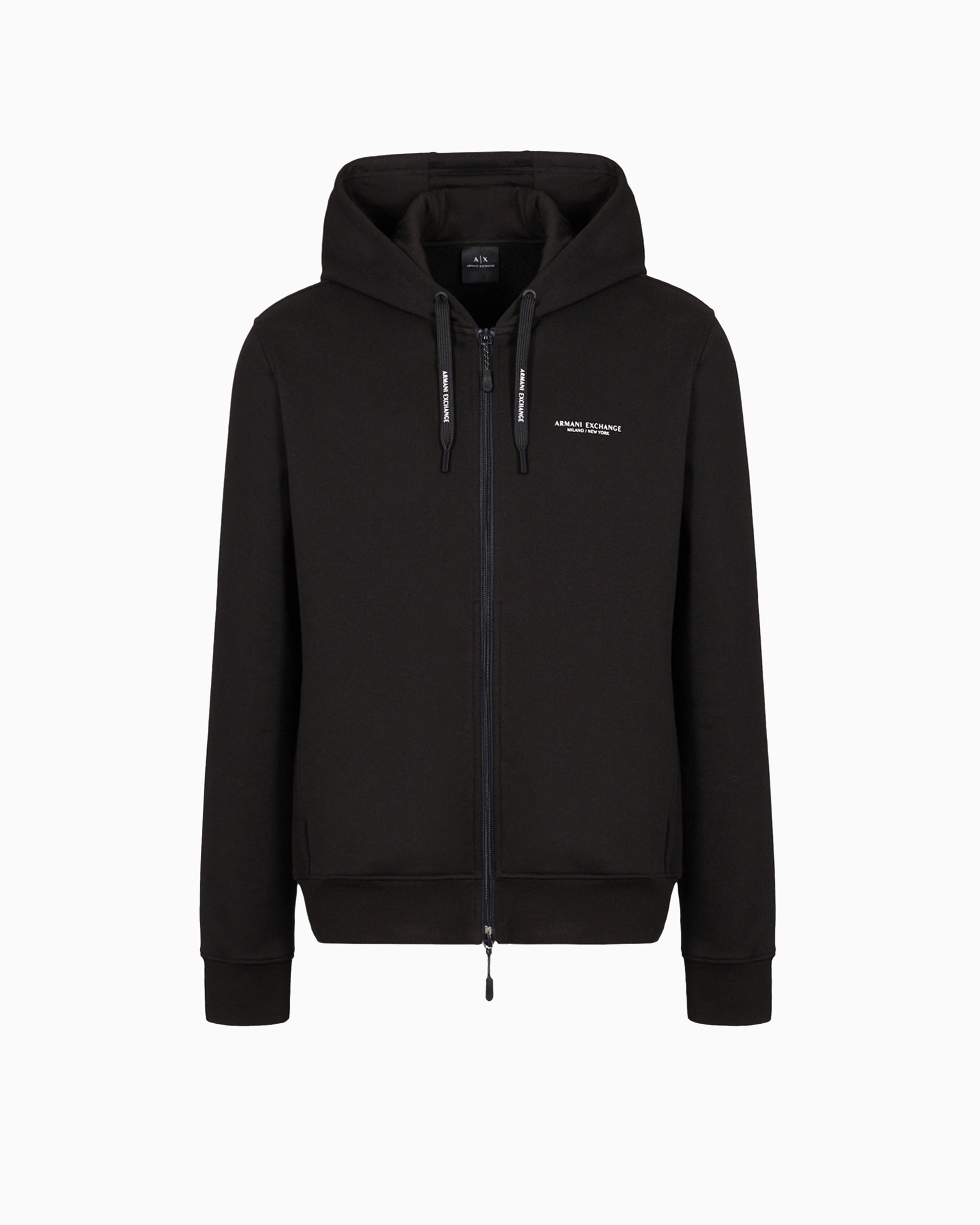 Stretch fabric zip-up sweatshirt