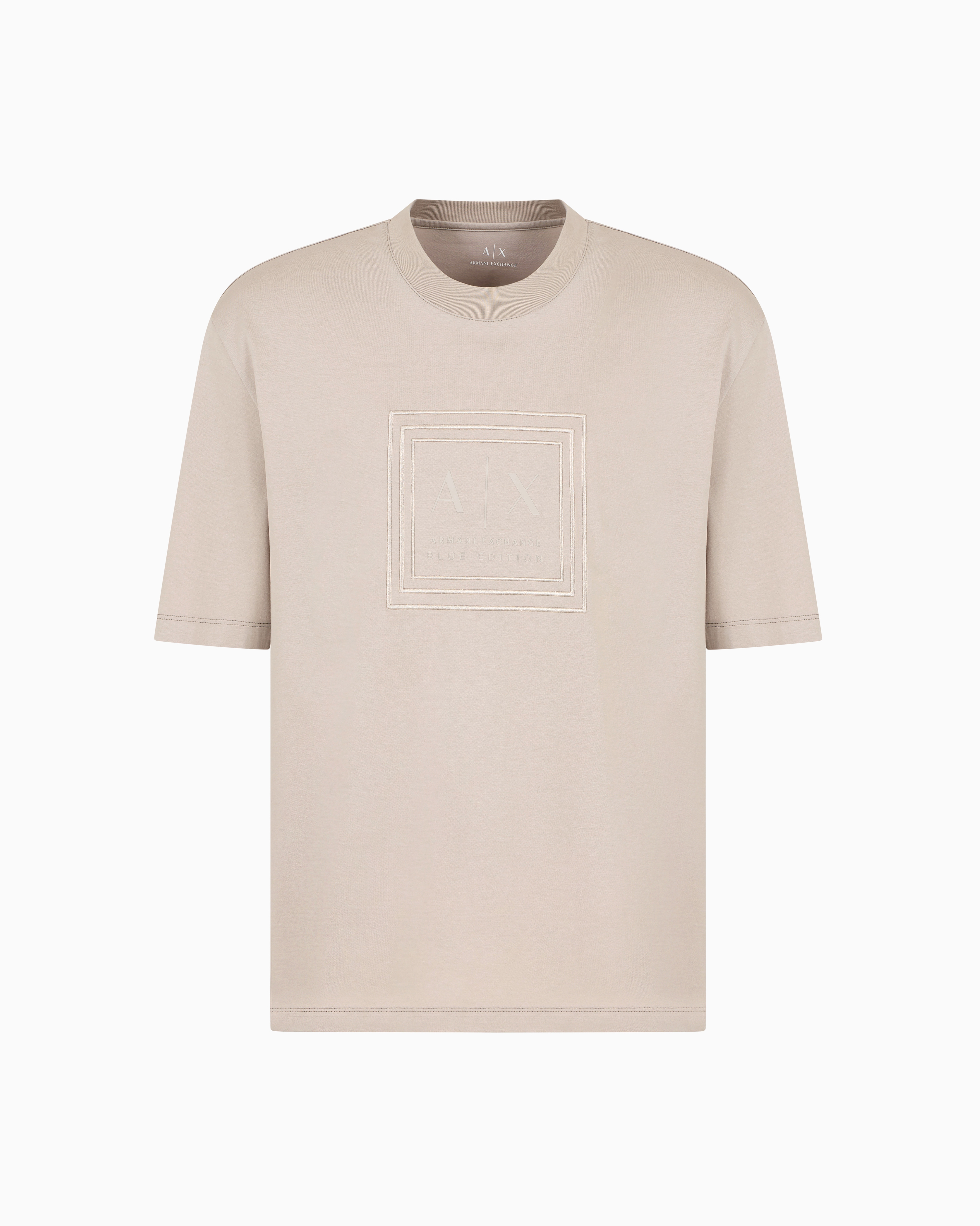 Regular fit mercerised cotton T-shirt | Armani Exchange
