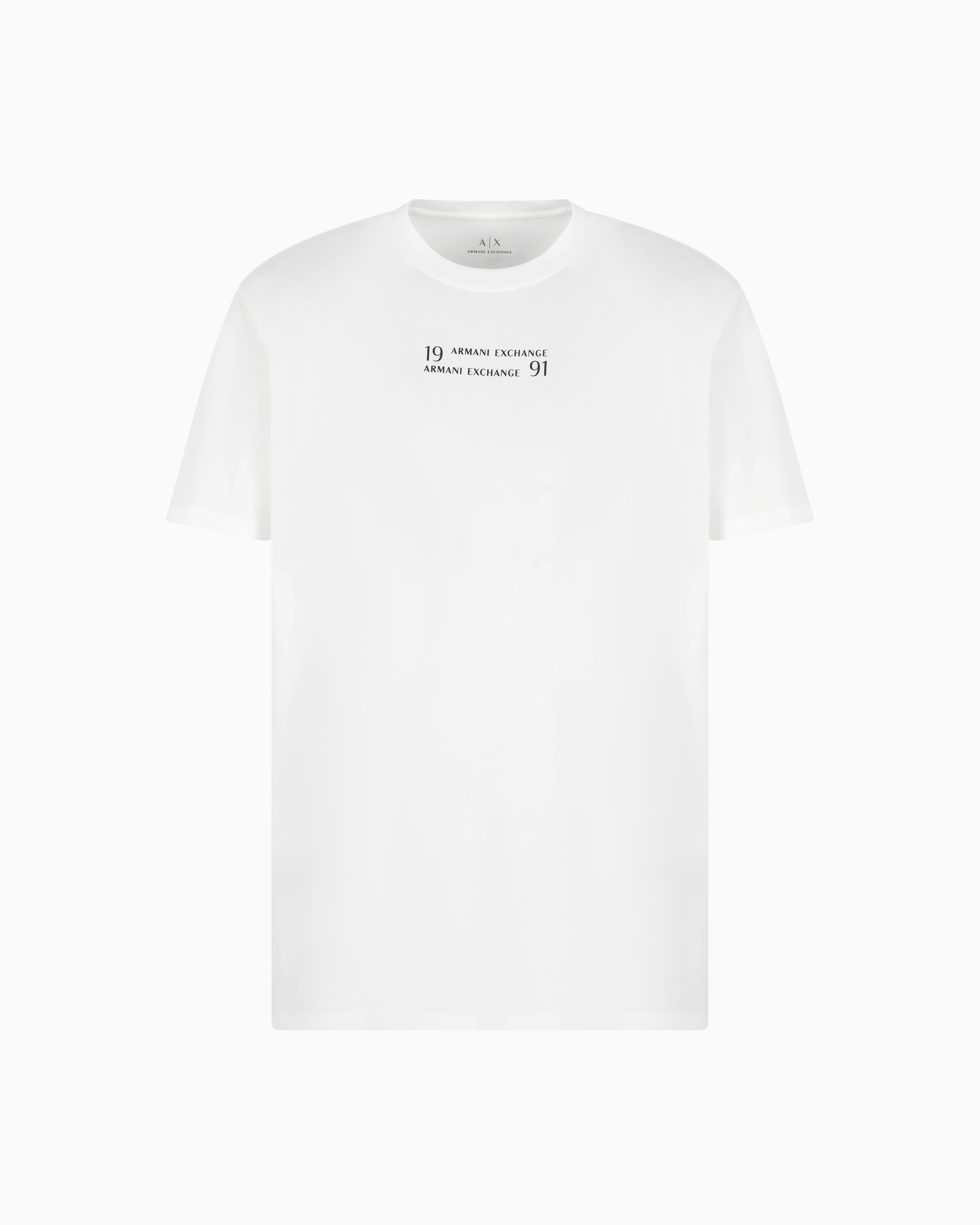 Armani Exchange - Regular fit T-shirt with logo lettering, Man, White, Size: