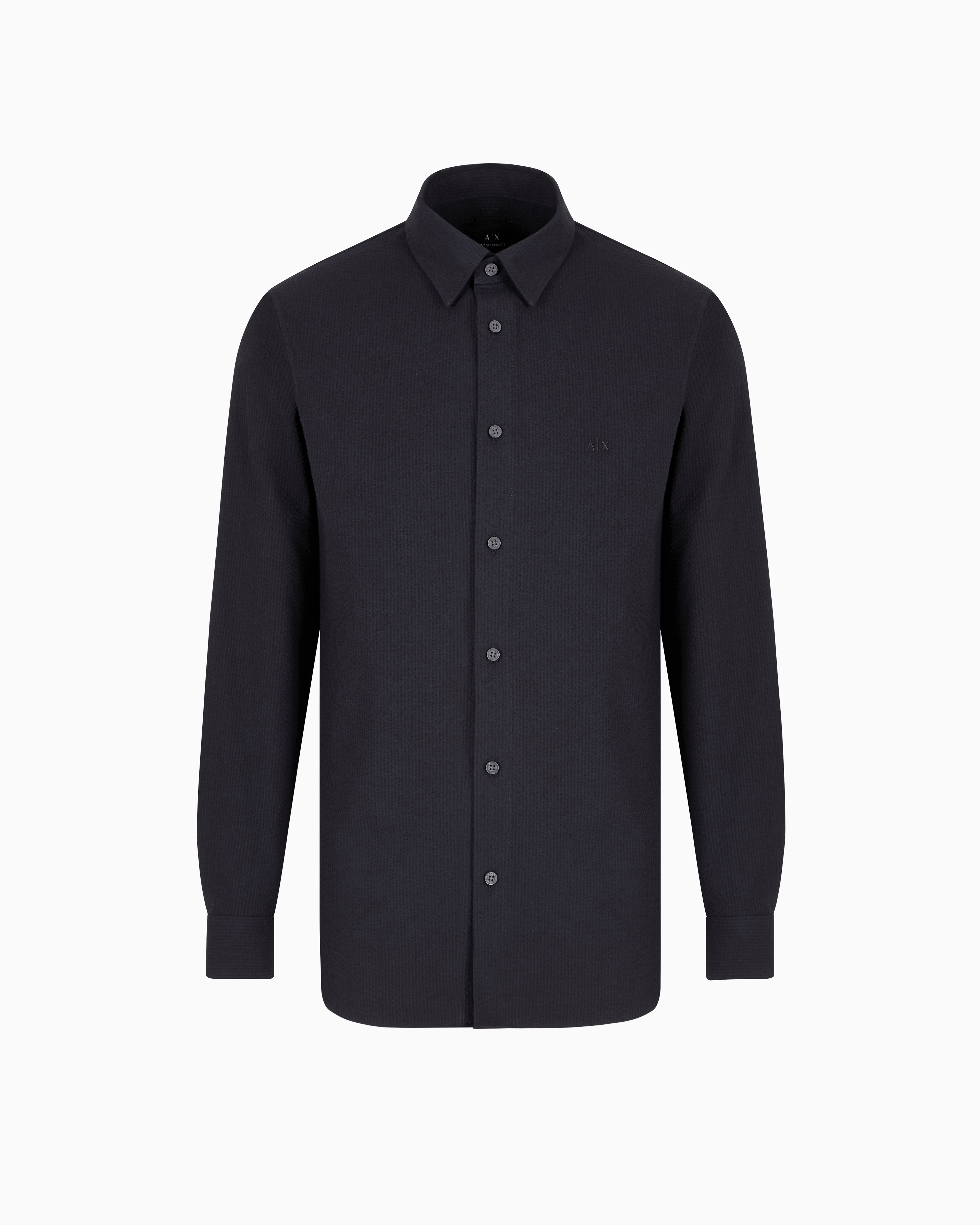 Regular fit seersucker shirt