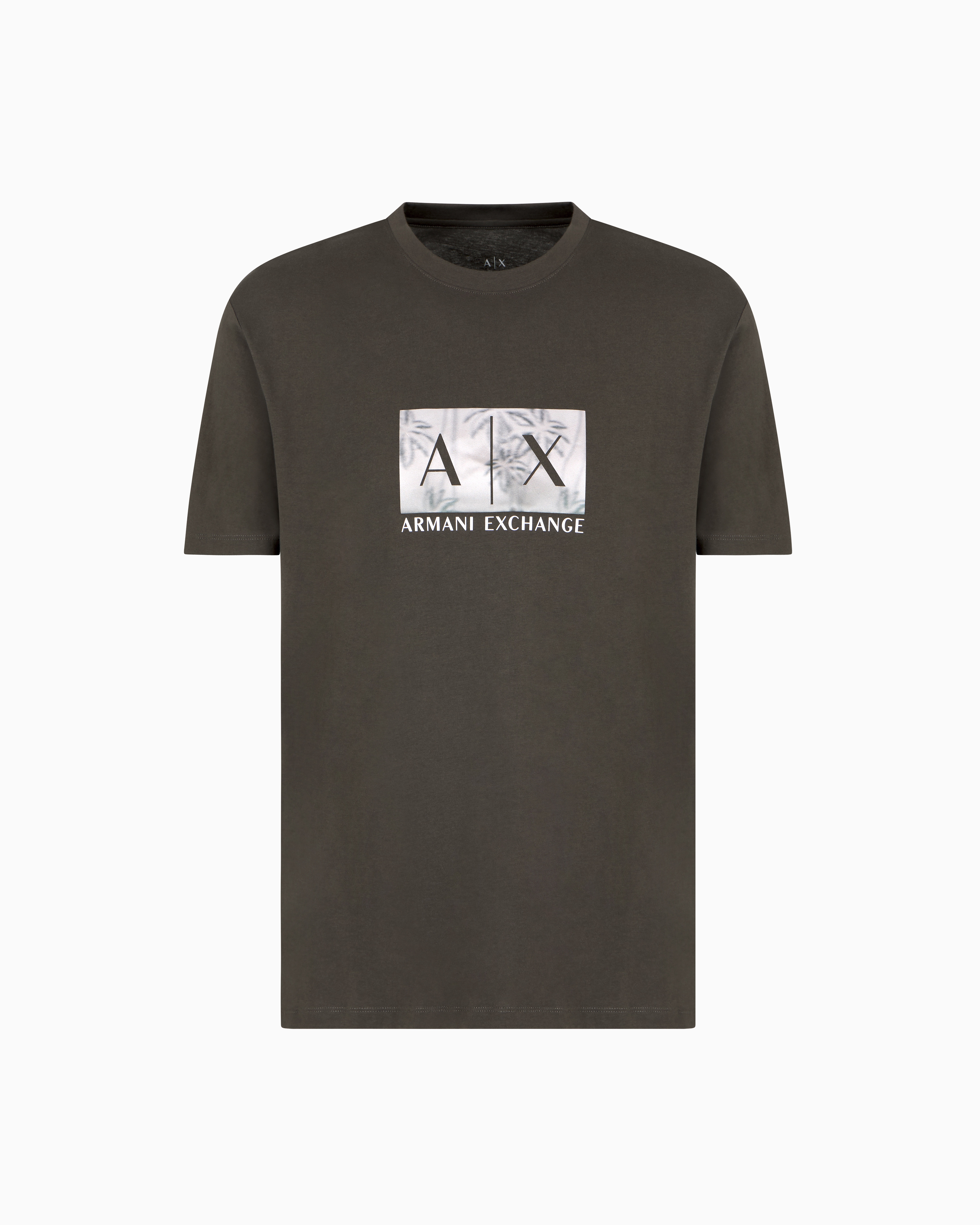 Armani Exchange - Regular fit T-shirt with maxi logo, Man, Green, Size:
