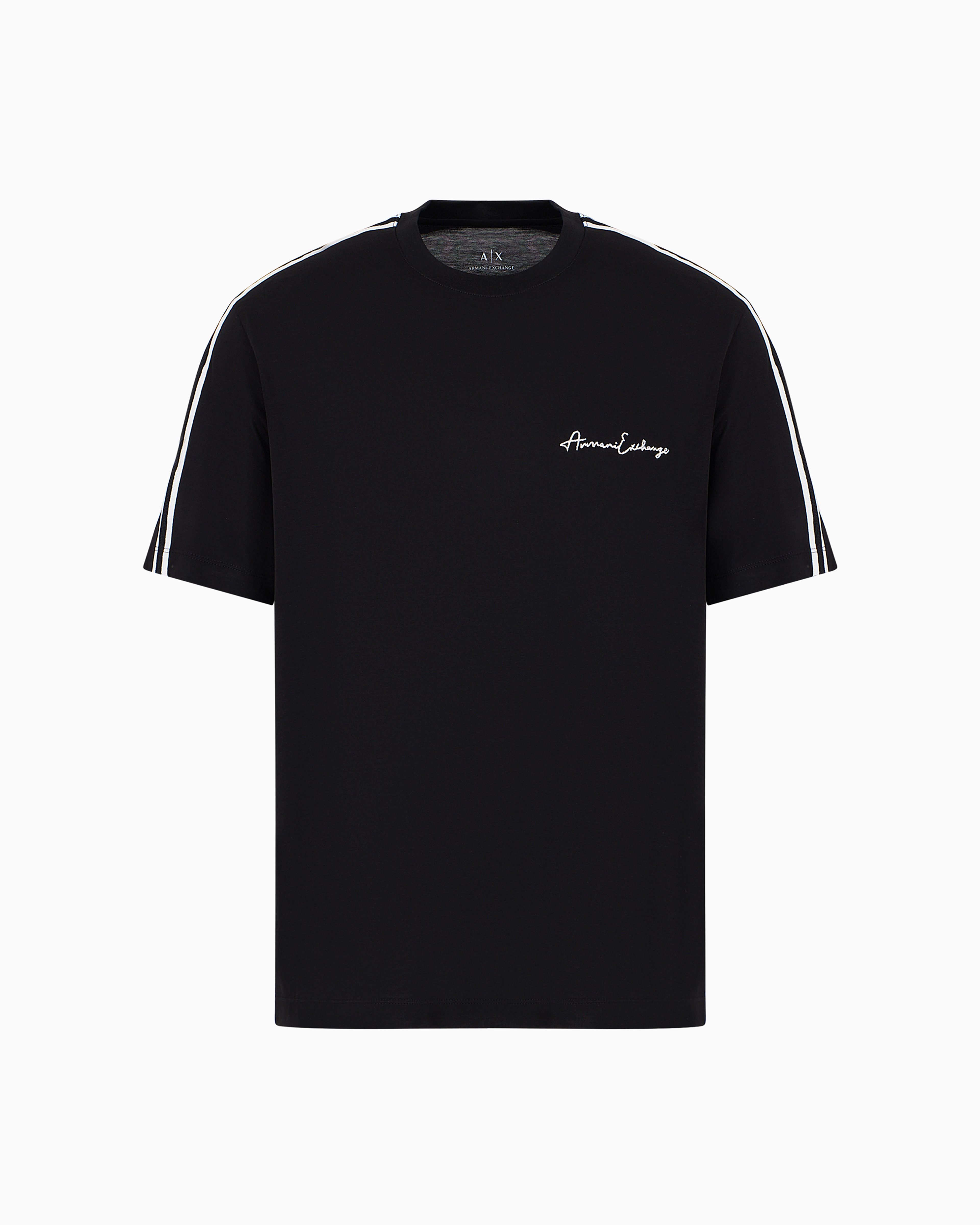 Armani Exchange - Logo Signature Crewneck T-Shirt, Man, Black, Size: