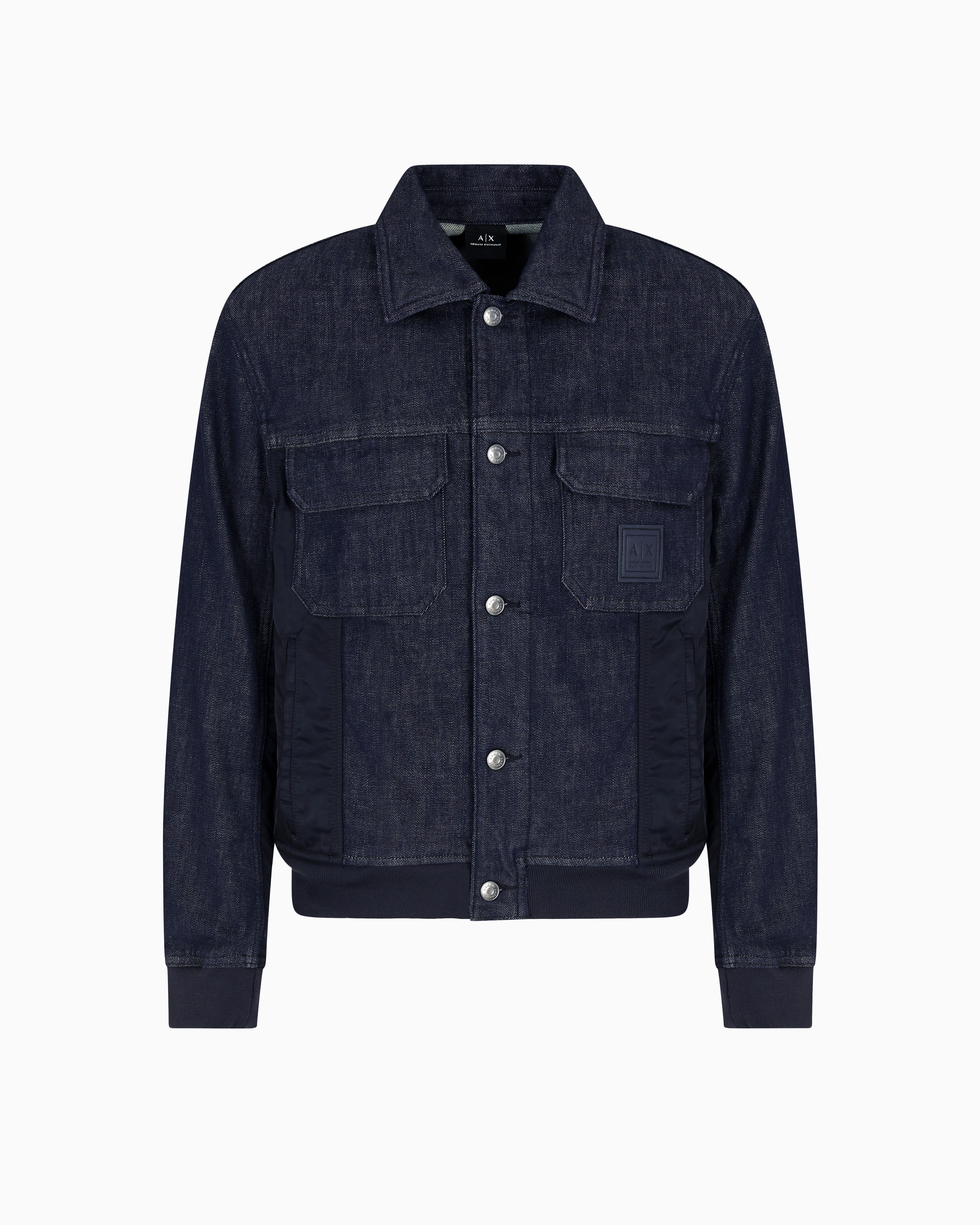 Armani Exchange - Stretch cotton denim jacket, Man, Blue, Size: