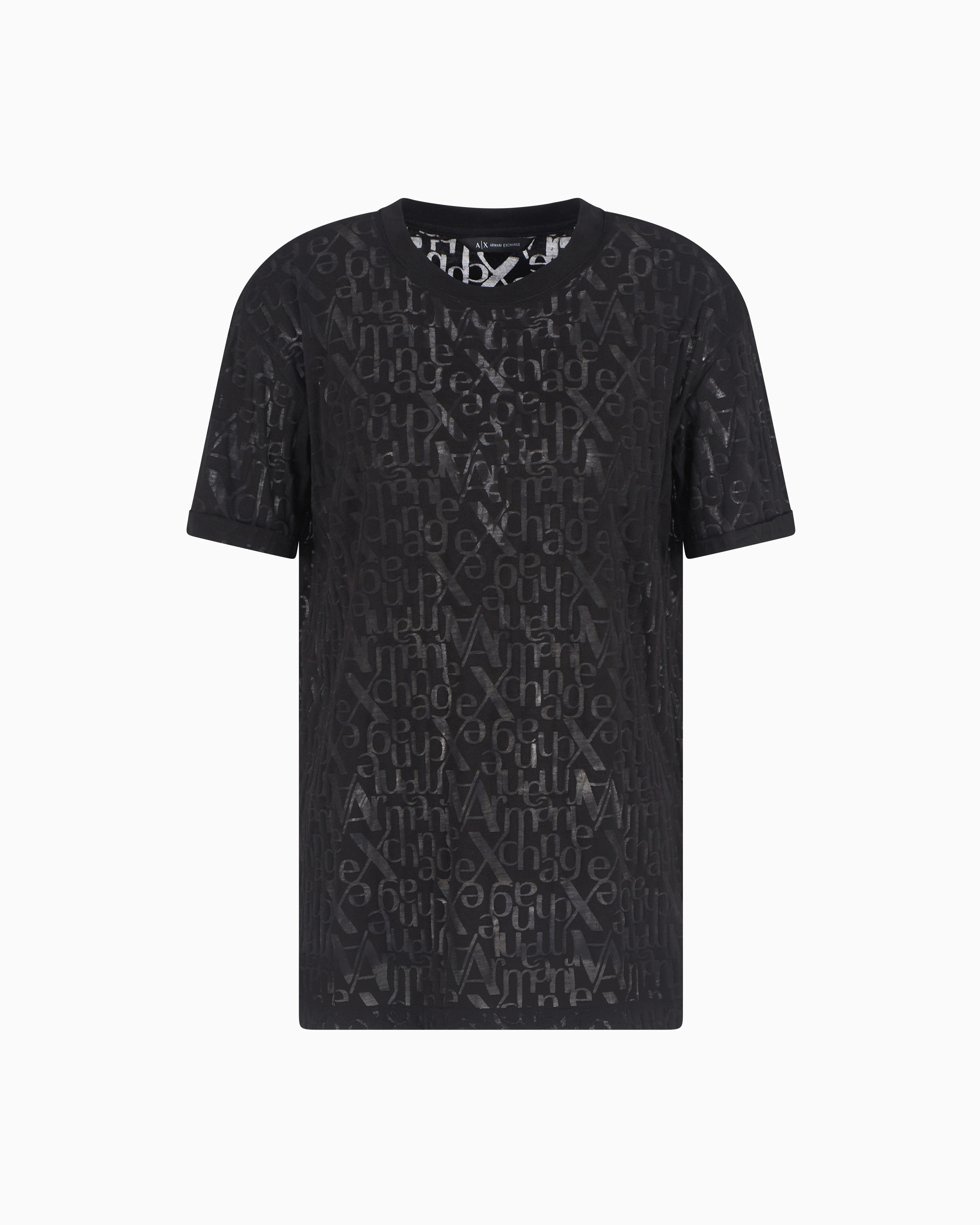 Relaxed fit T-shirt flamed fabric with logo