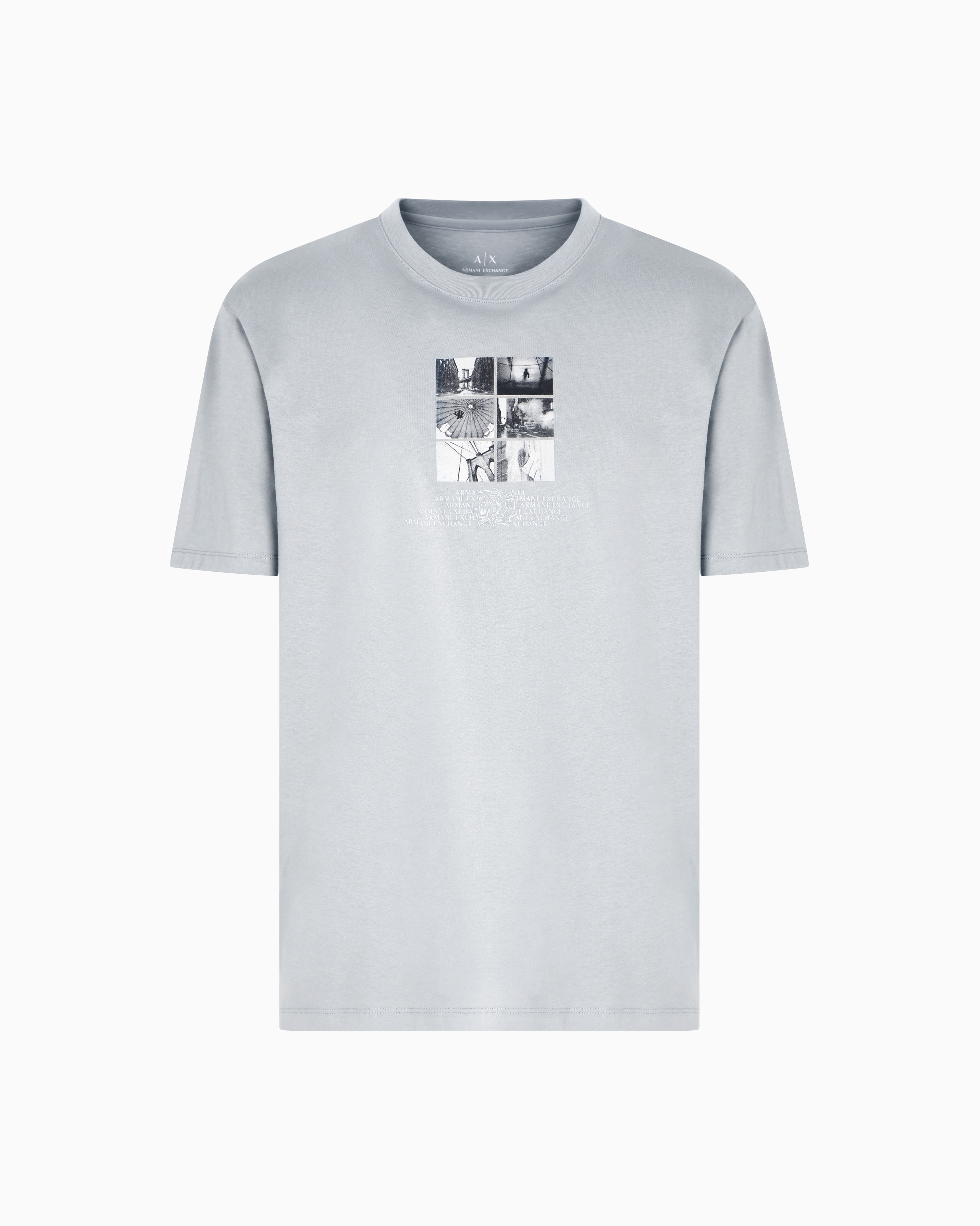 Armani Exchange - Regular fit T-shirt with photo print, Man, Grey, Size: