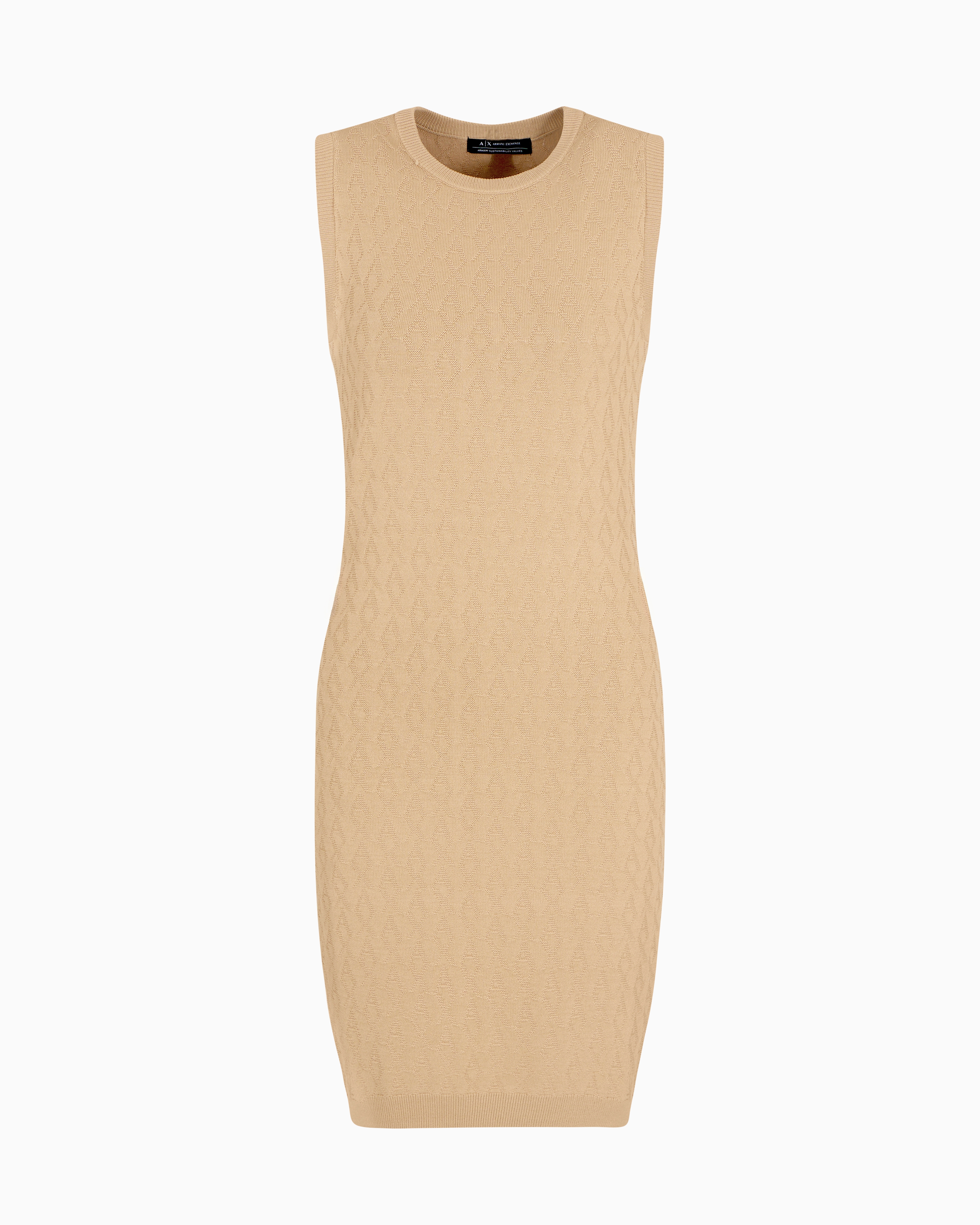 Armani Exchange - Sheath dress with allover logo, Woman, Camel, Size: