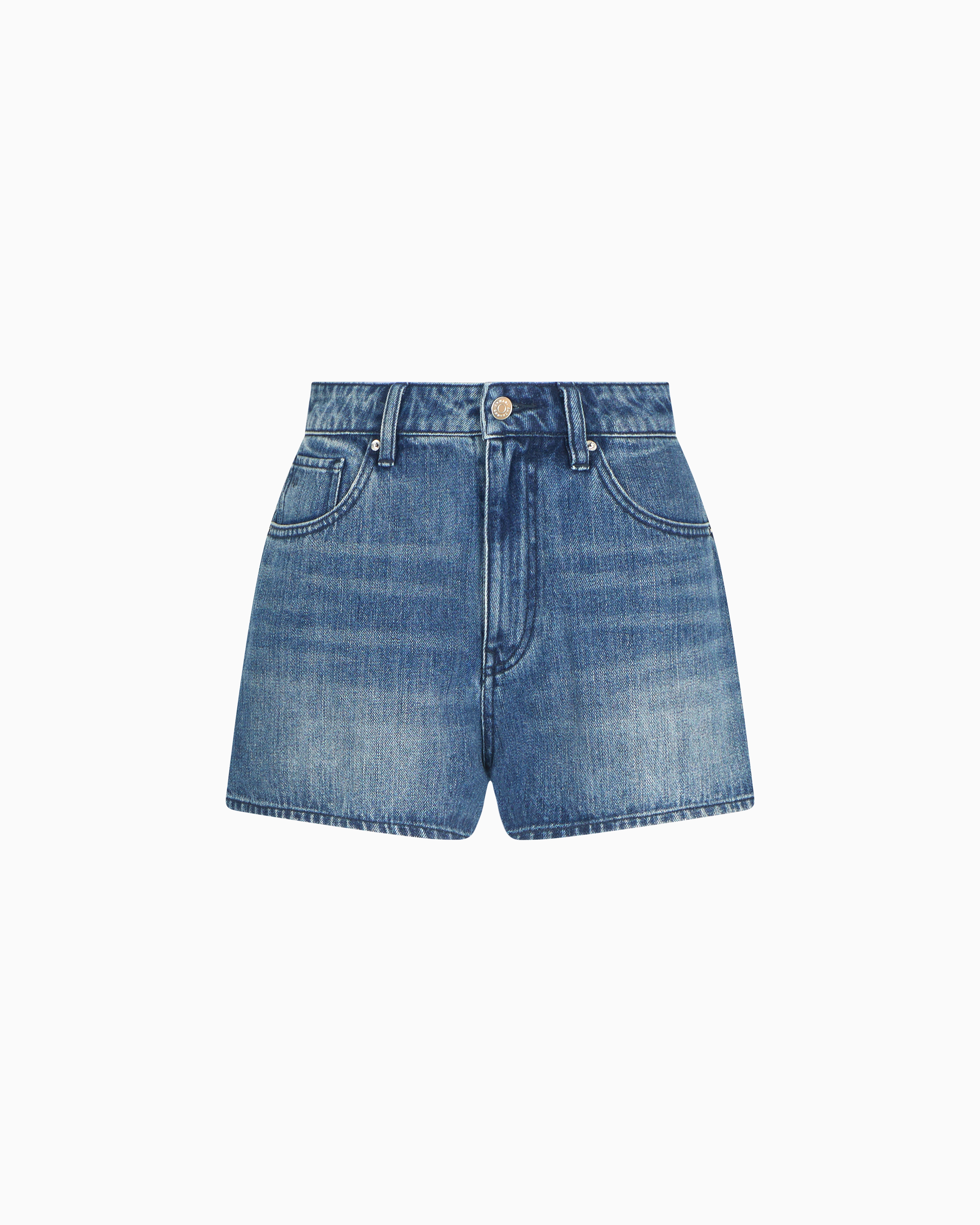 Used effect denim shorts