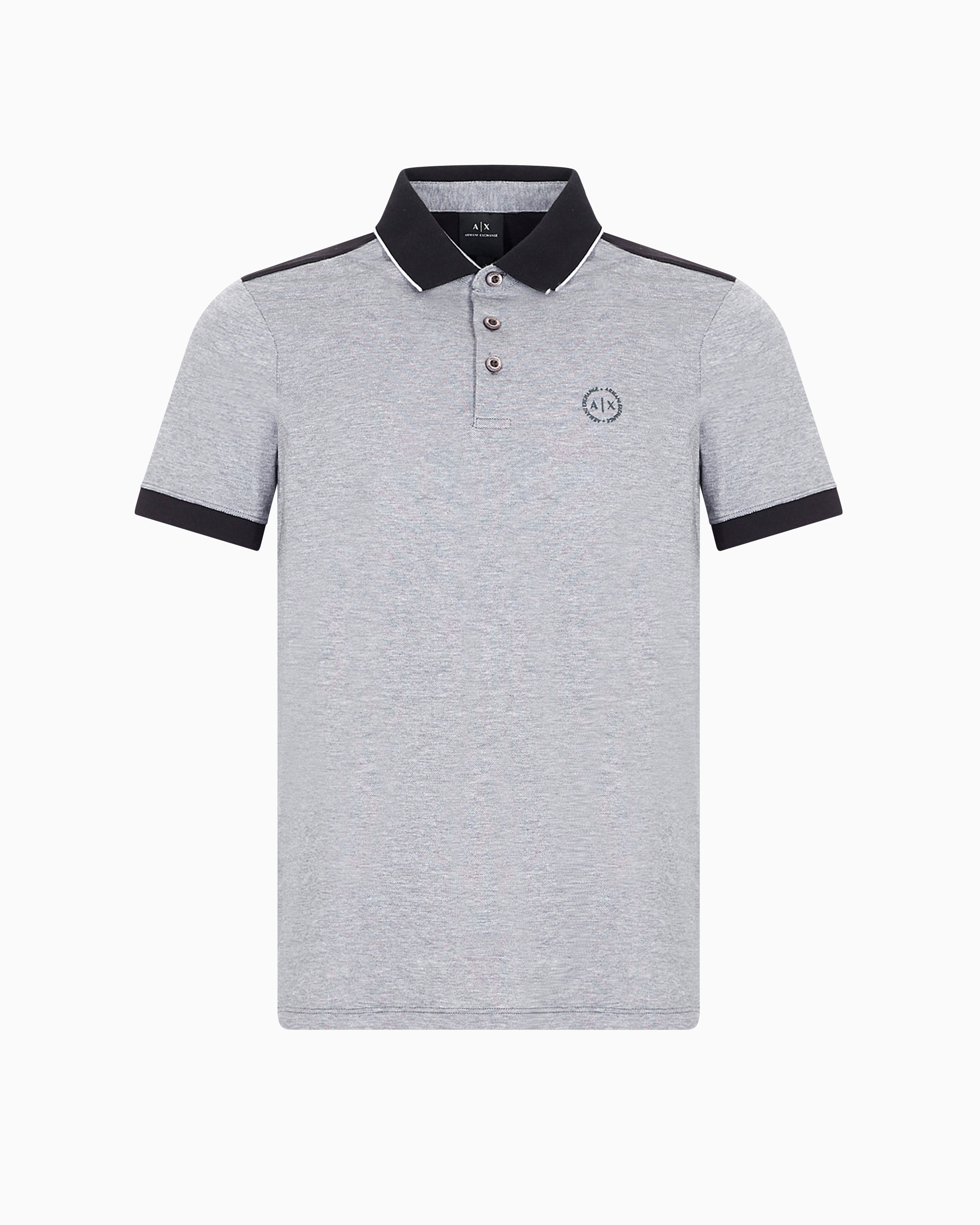 Cotton polo with contrasting details