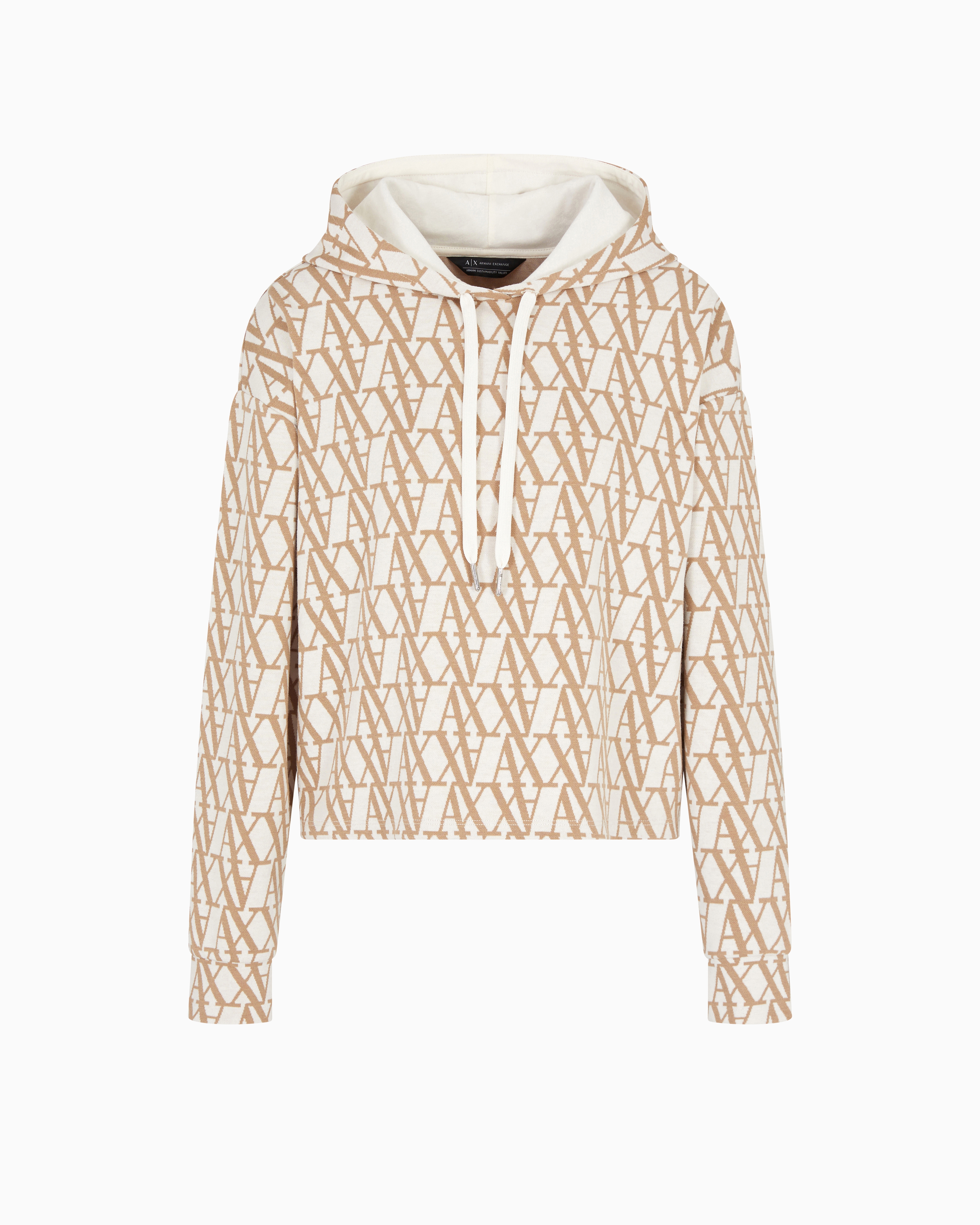 Jacquard fabric sweatshirt with allover logo