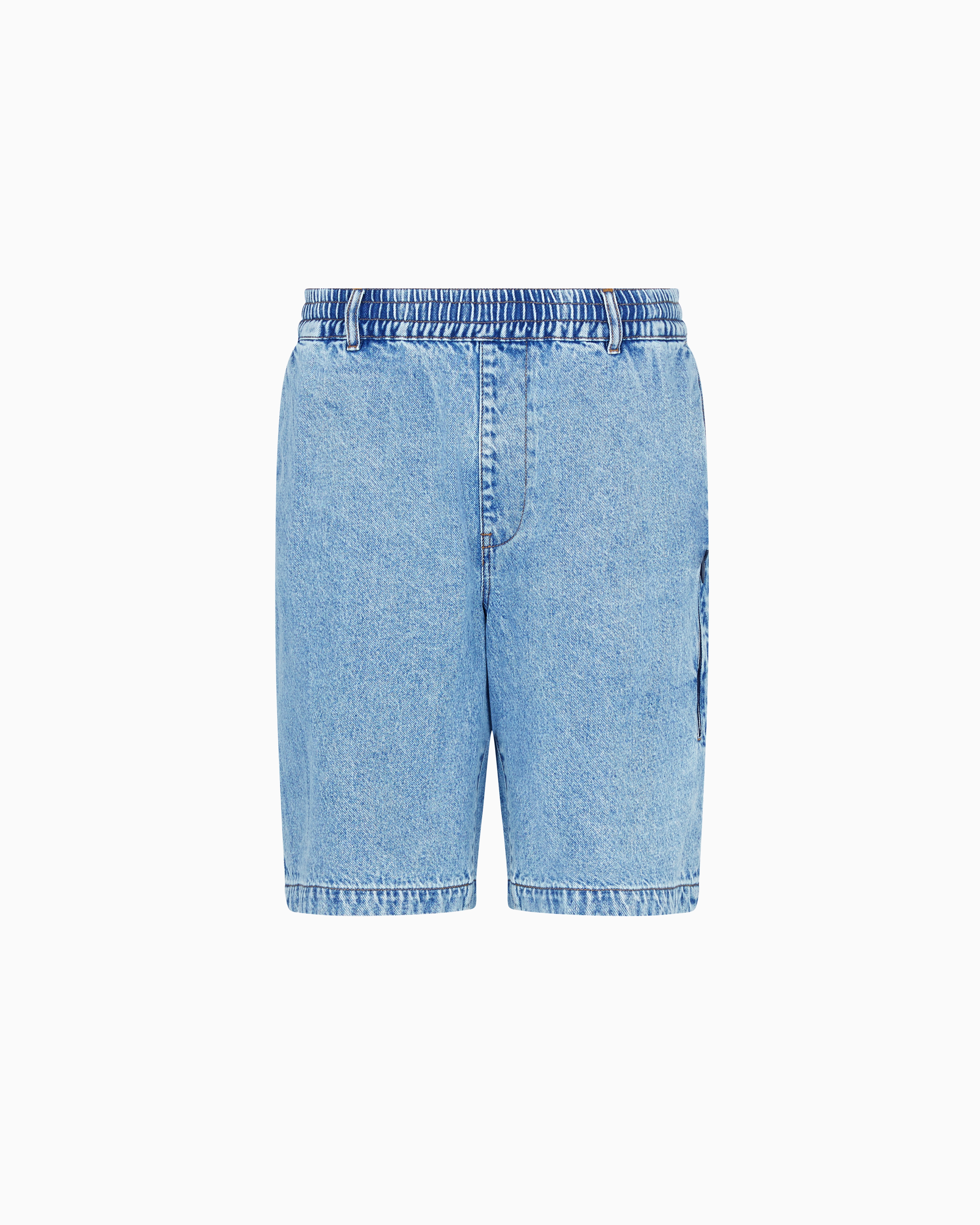 Armani Exchange - Stretch denim Bermuda shorts, Man, Blue, Size: