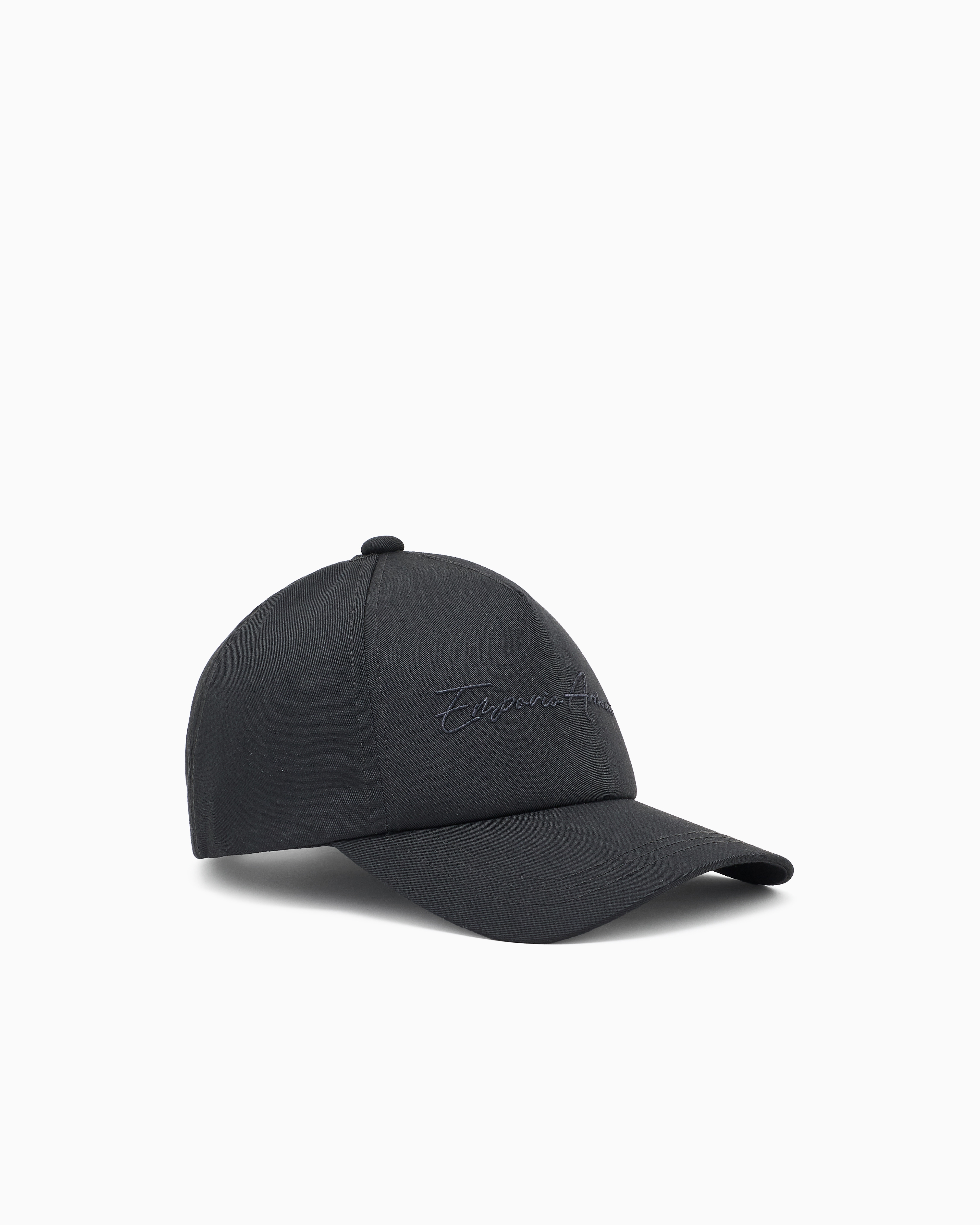 Emporio Armani Black Baseball Cap With Embroidery