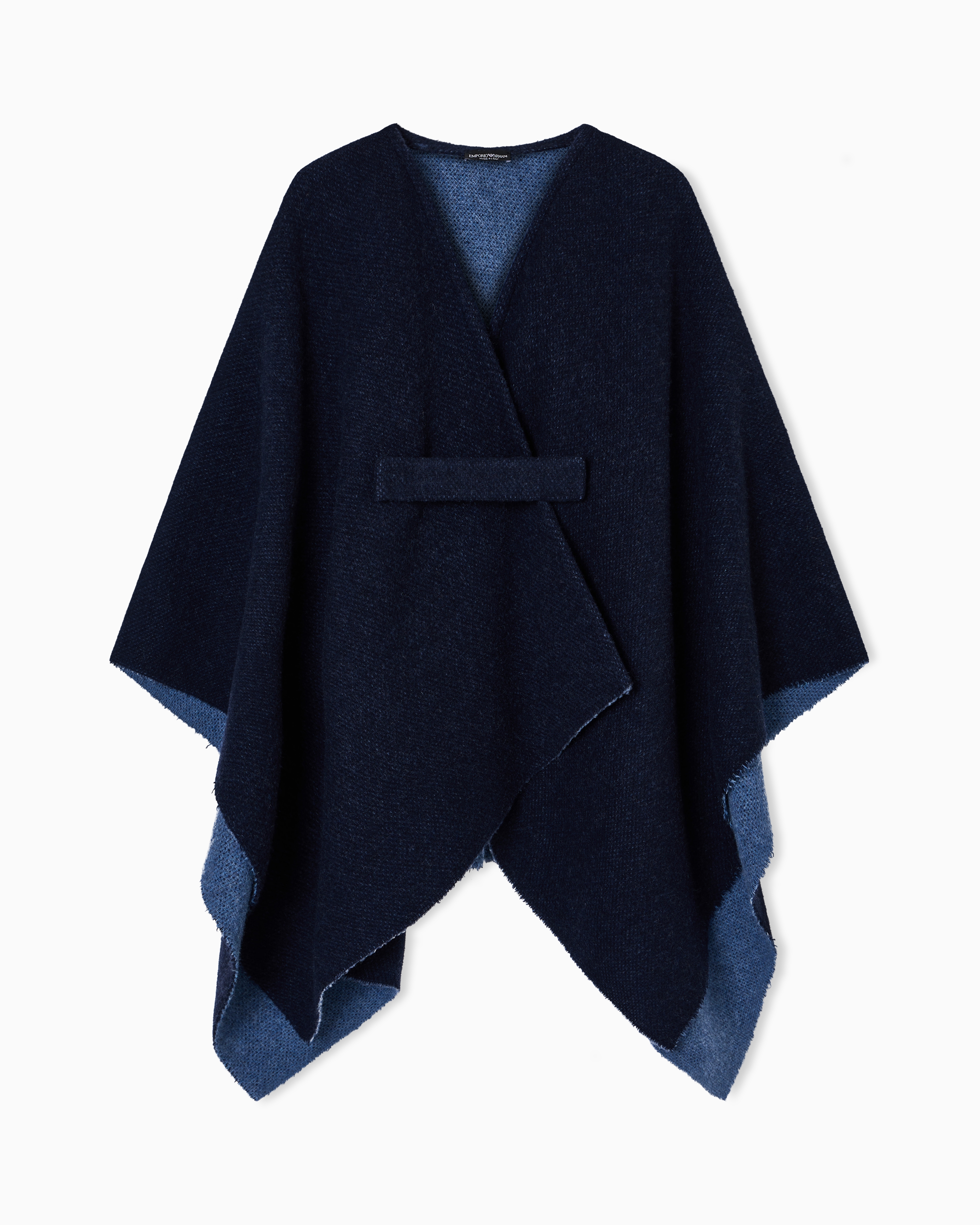 Emporio Armani - Double-sided wool cape, Woman, Beige, Size: TU