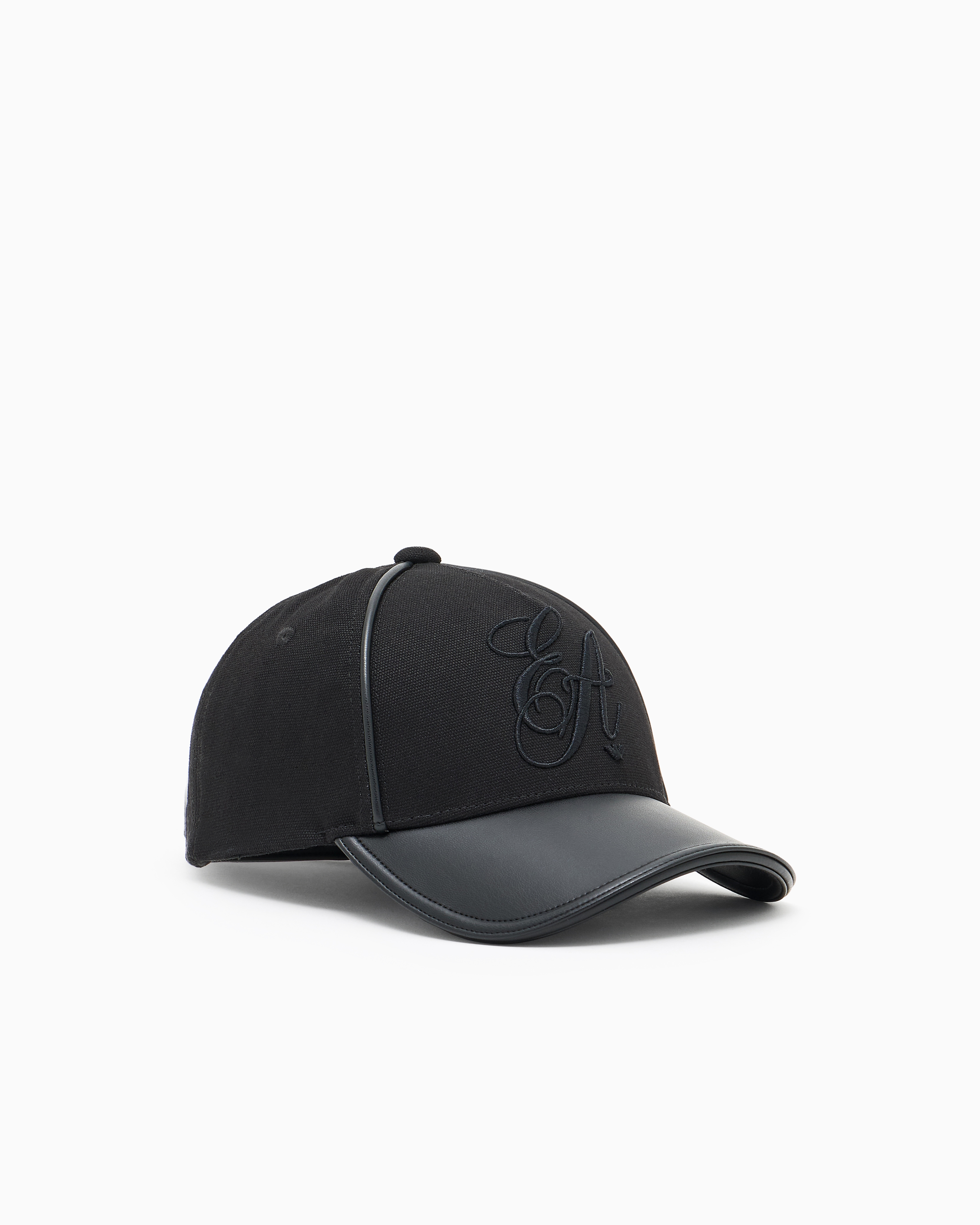 Emporio Armani Black Baseball Cap With Ea Signature Logo Embroidery