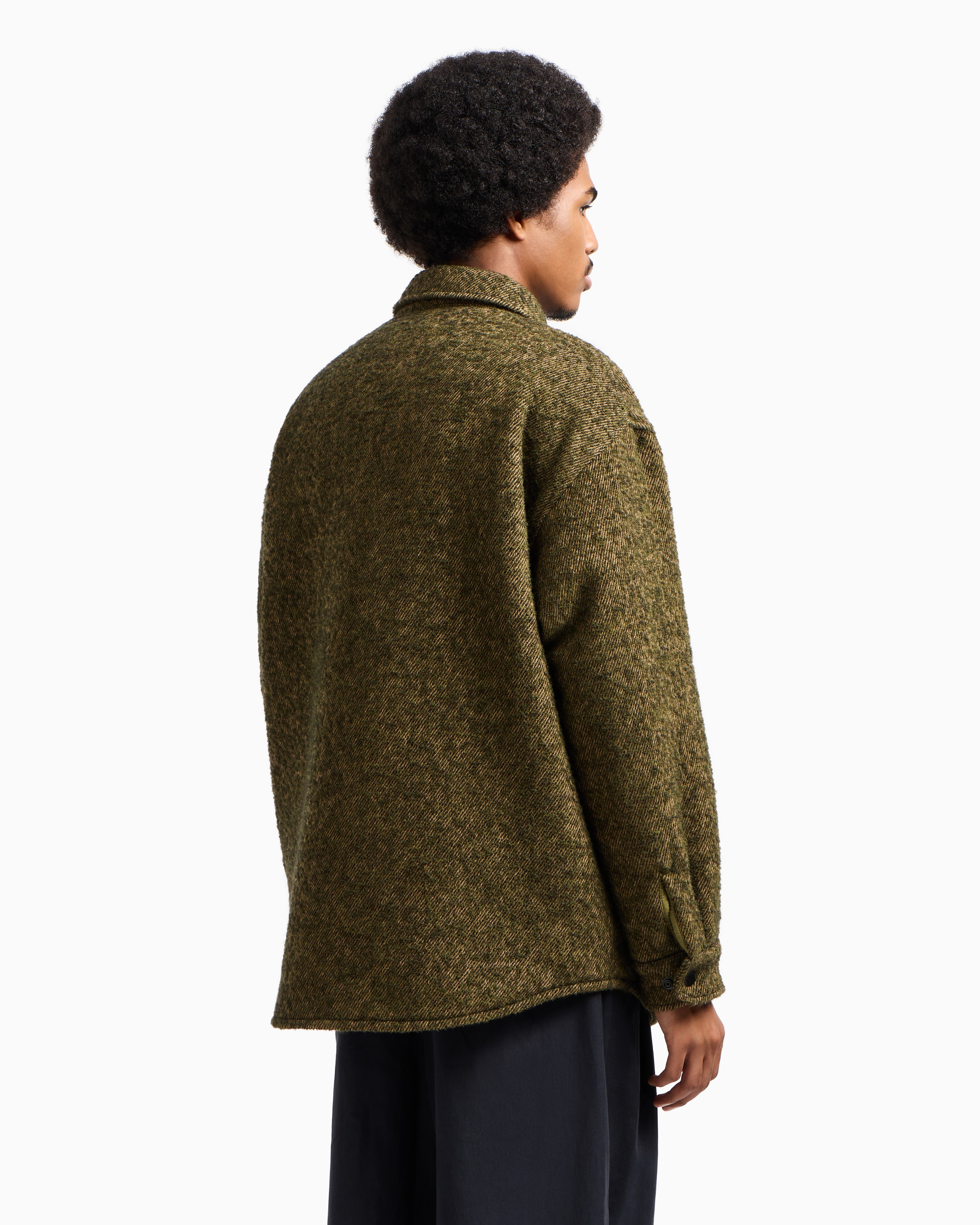Emporio Armani - New York Capsule Collection bouclé wool-blend blouson, Man, Brown, Size: