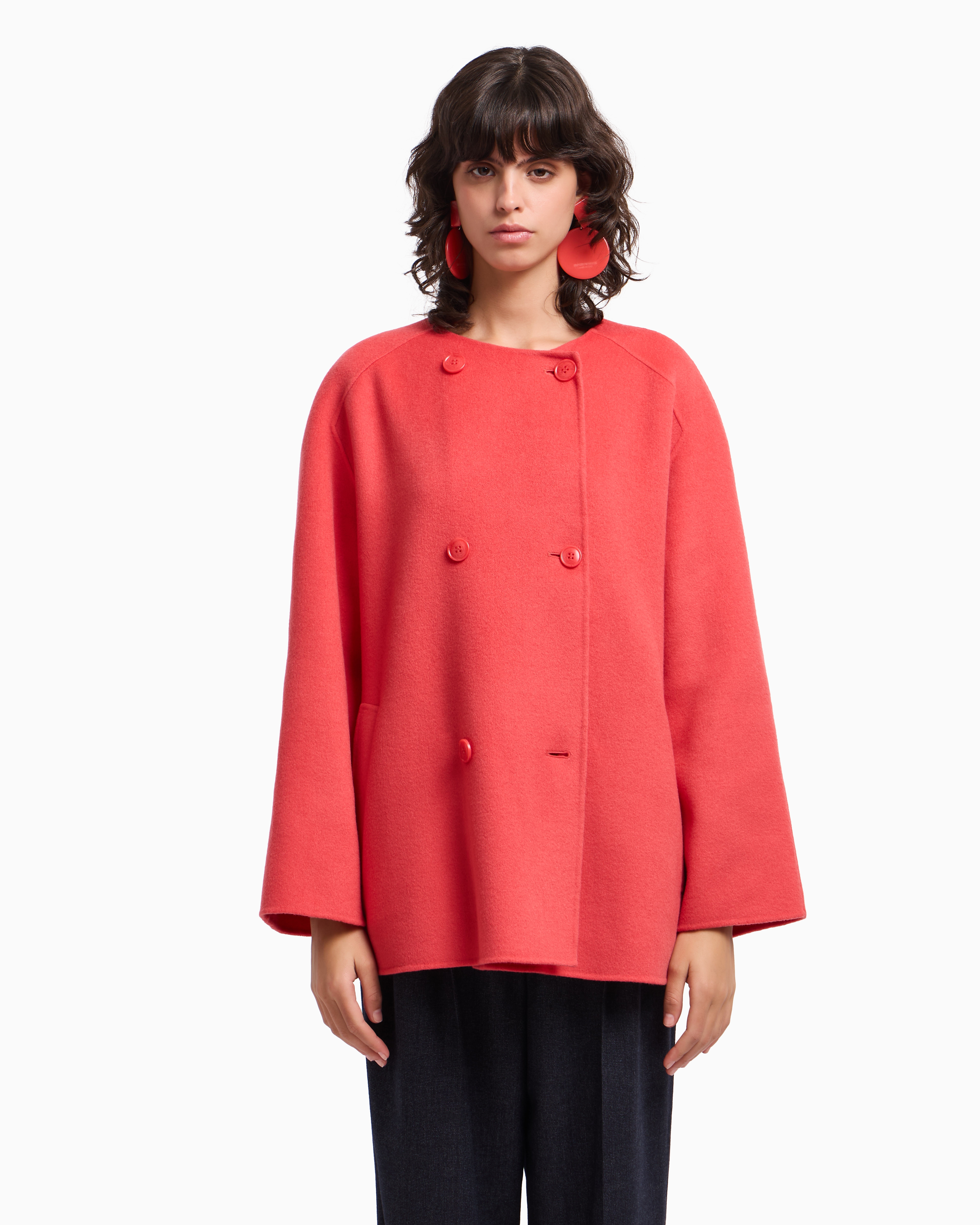 ARMANI JEANS ダブルブレスト ピーコート カシミヤウール イタリア製 ダブルブレストピーコート ウール／カシミア | Emporio Armani