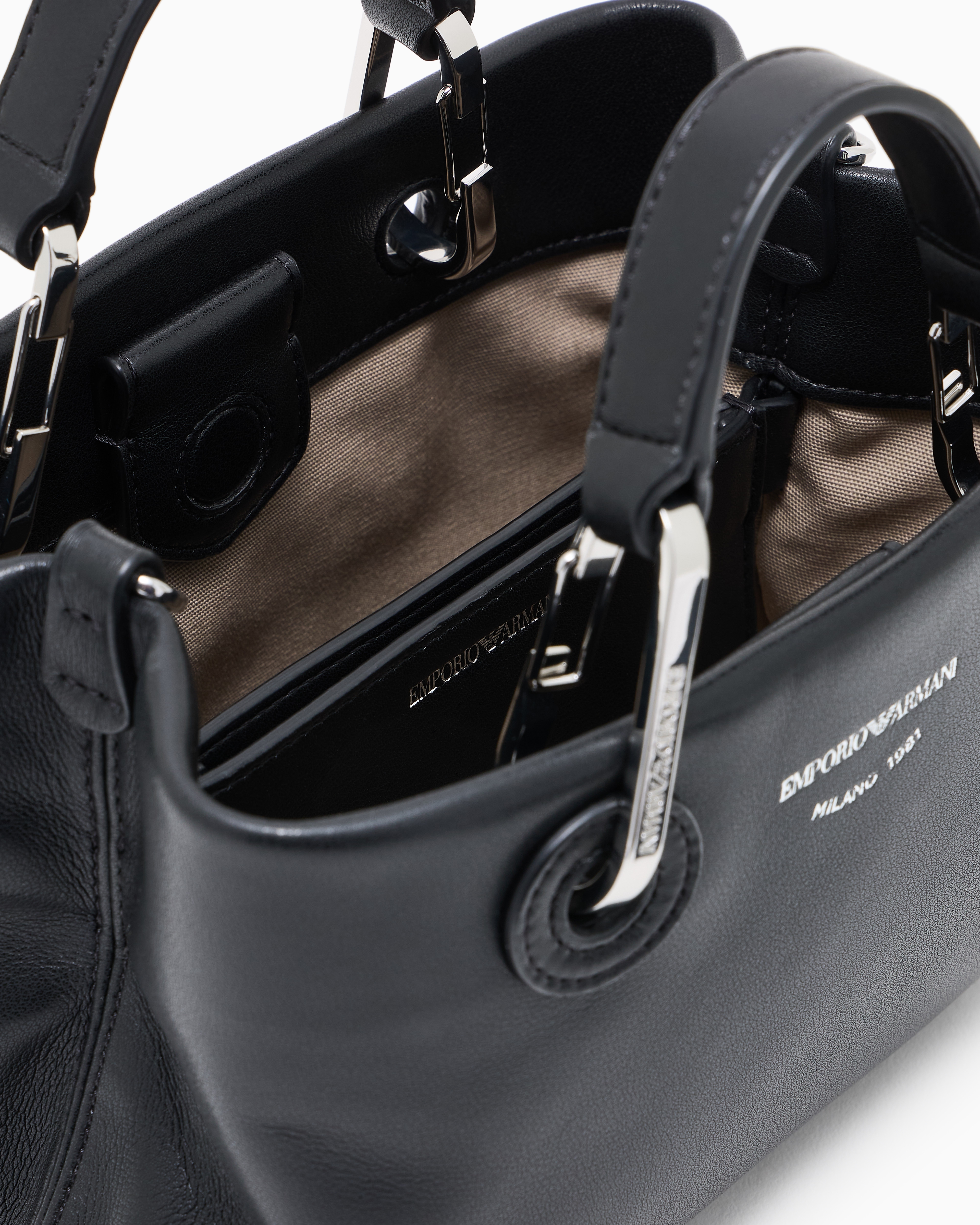 Emporio Armani - Nappa-leather MyEA mini bag, Woman, Black, Size: TU