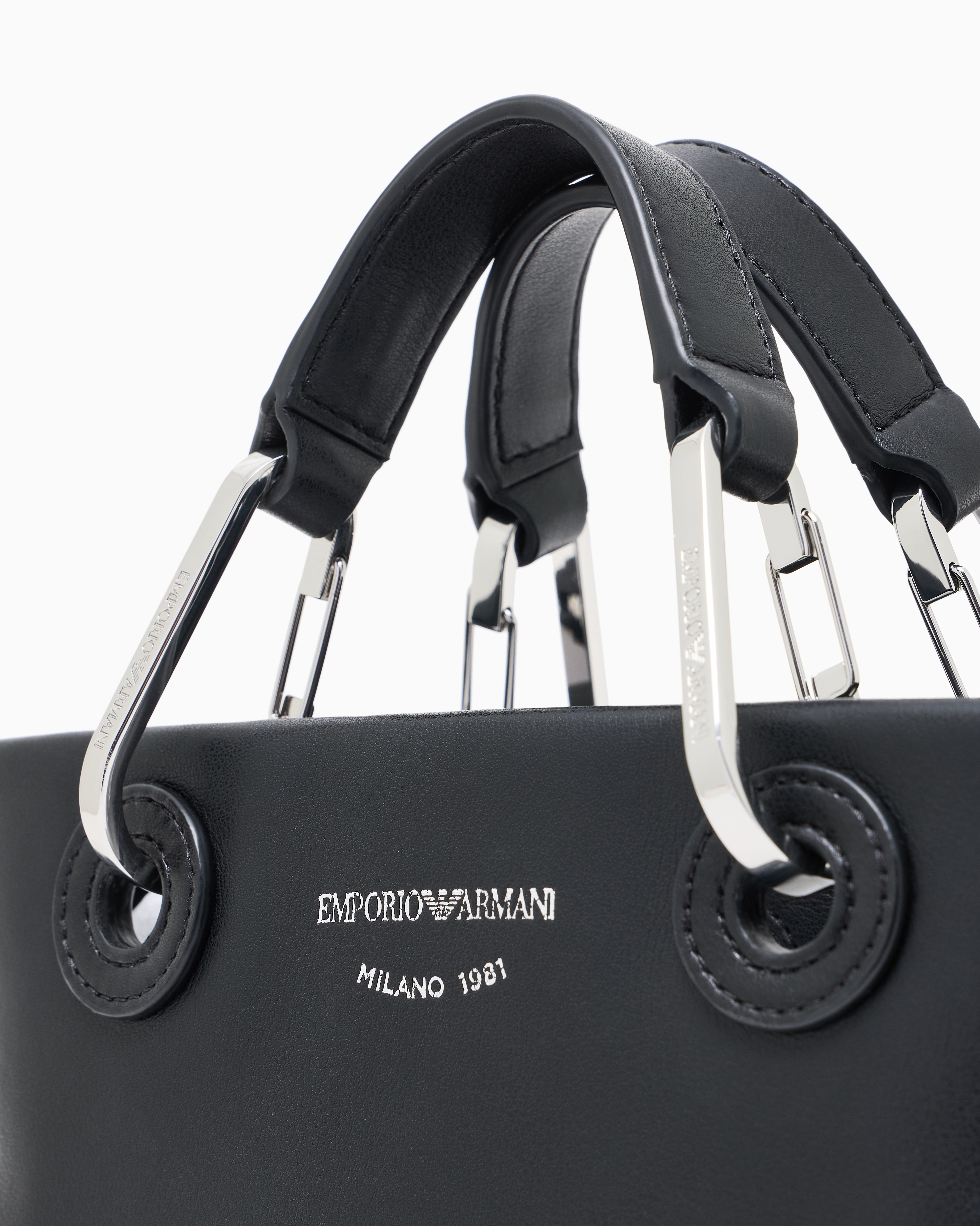 Emporio Armani - Nappa-leather MyEA mini bag, Woman, Black, Size: TU