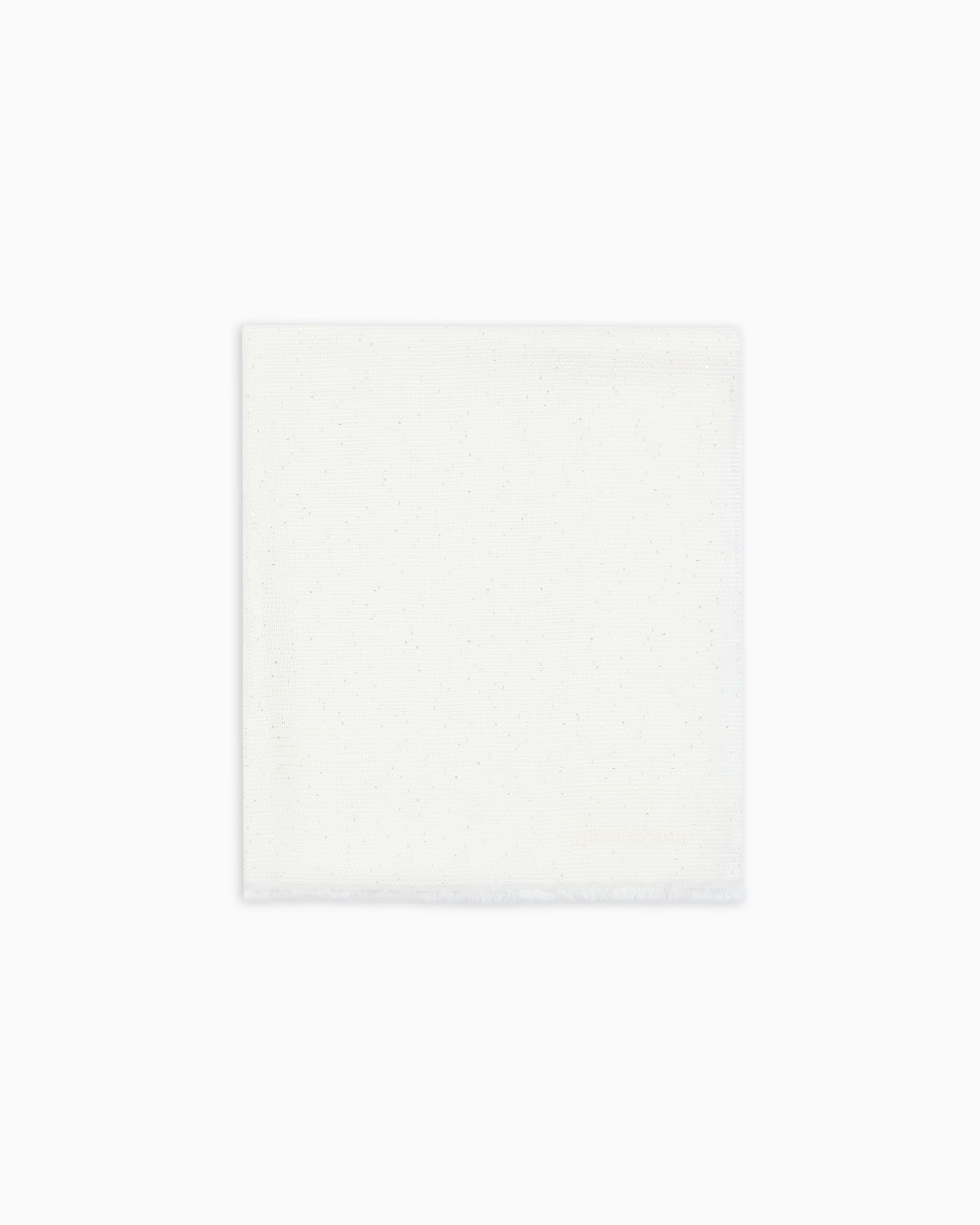 Emporio Armani White Sequined Stole With Logo Embroidery