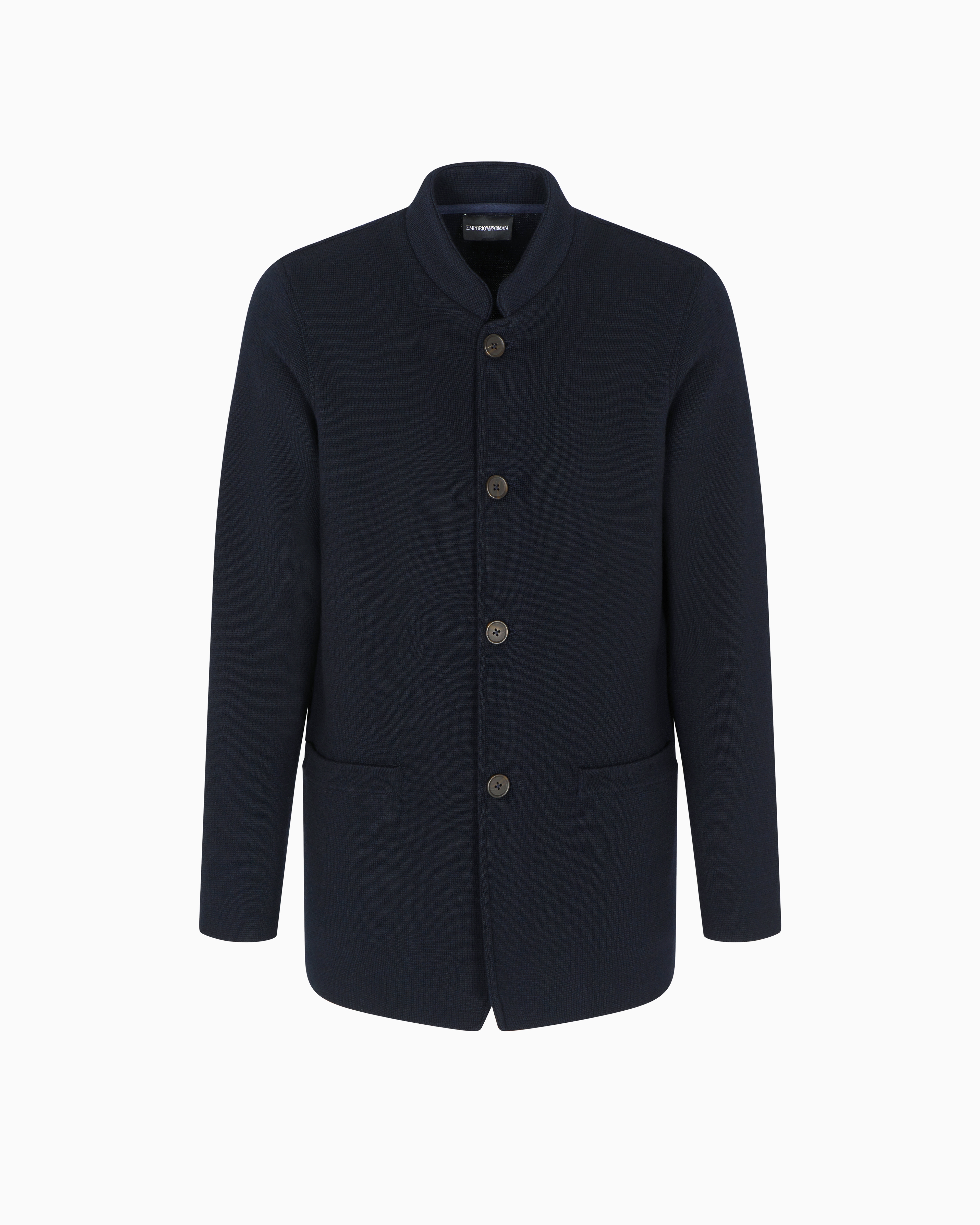 Emporio Armani - Travel Essentials Milano-stitch fabric blazer, Man, Navy Blue, Size: