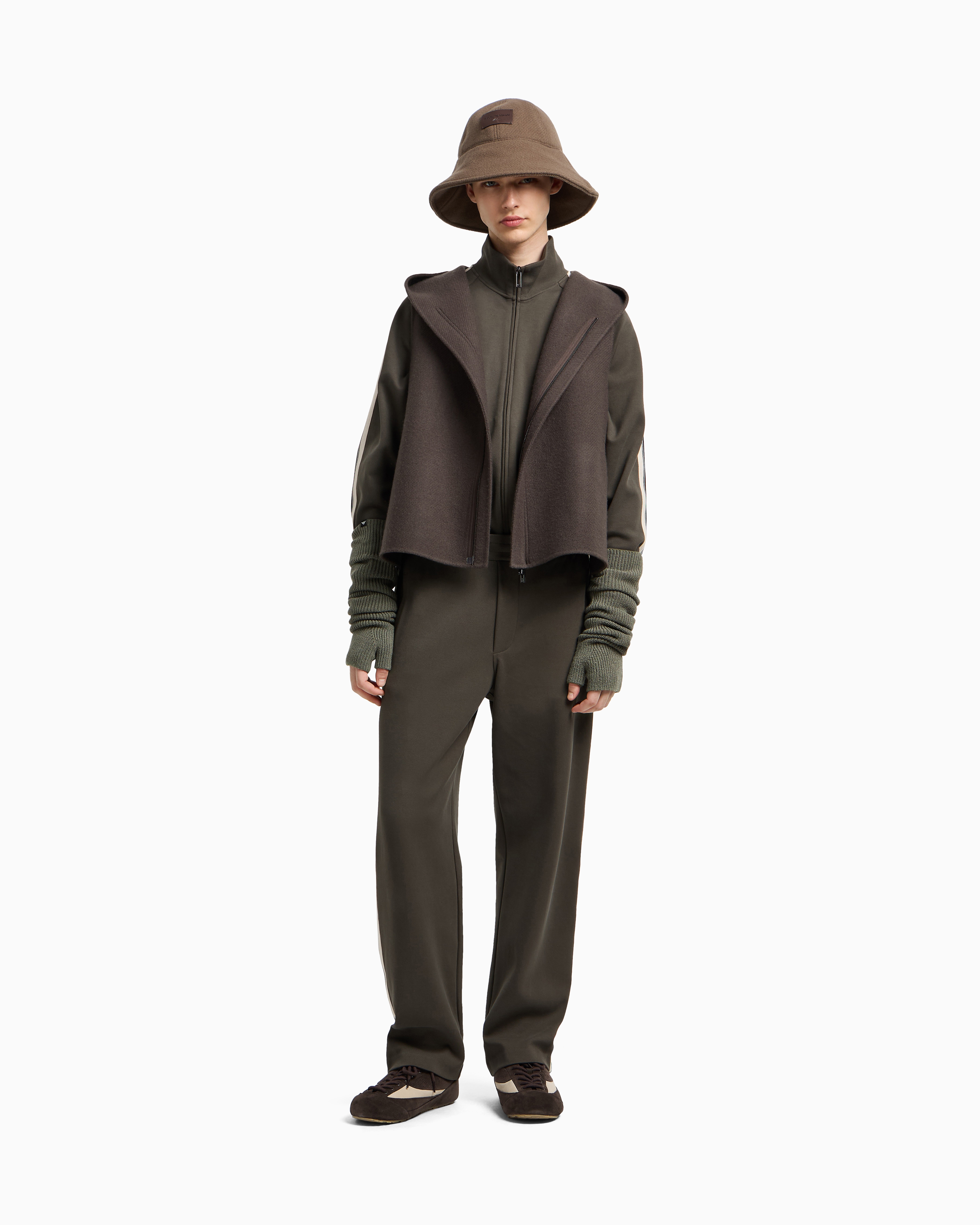 Emporio Armani - ASV jersey trousers with elasticated waist and contrasting bands, Man, Green, Size: