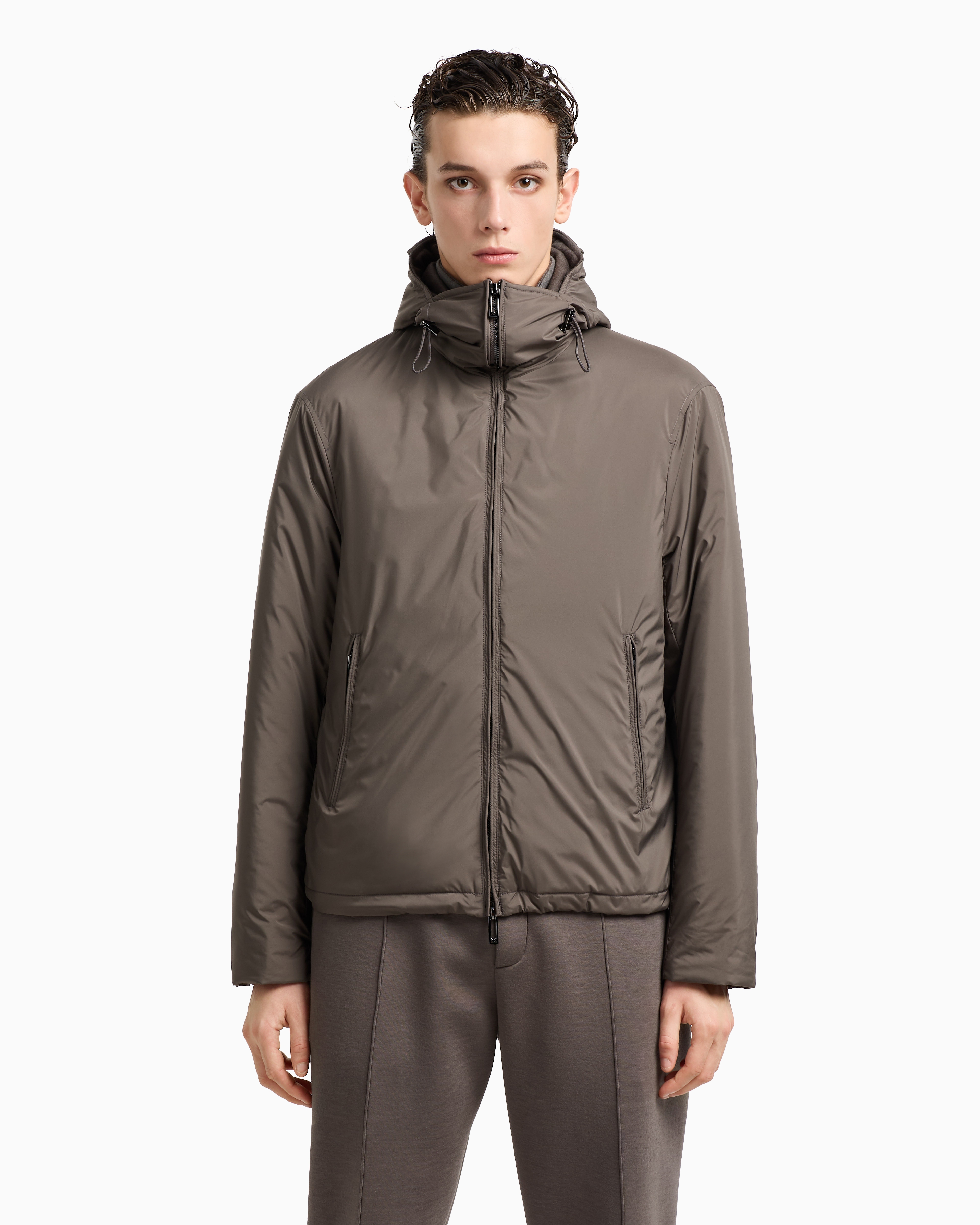 Travel Essentials フード付きジャケット 撥水ナイロン | Emporio Armani