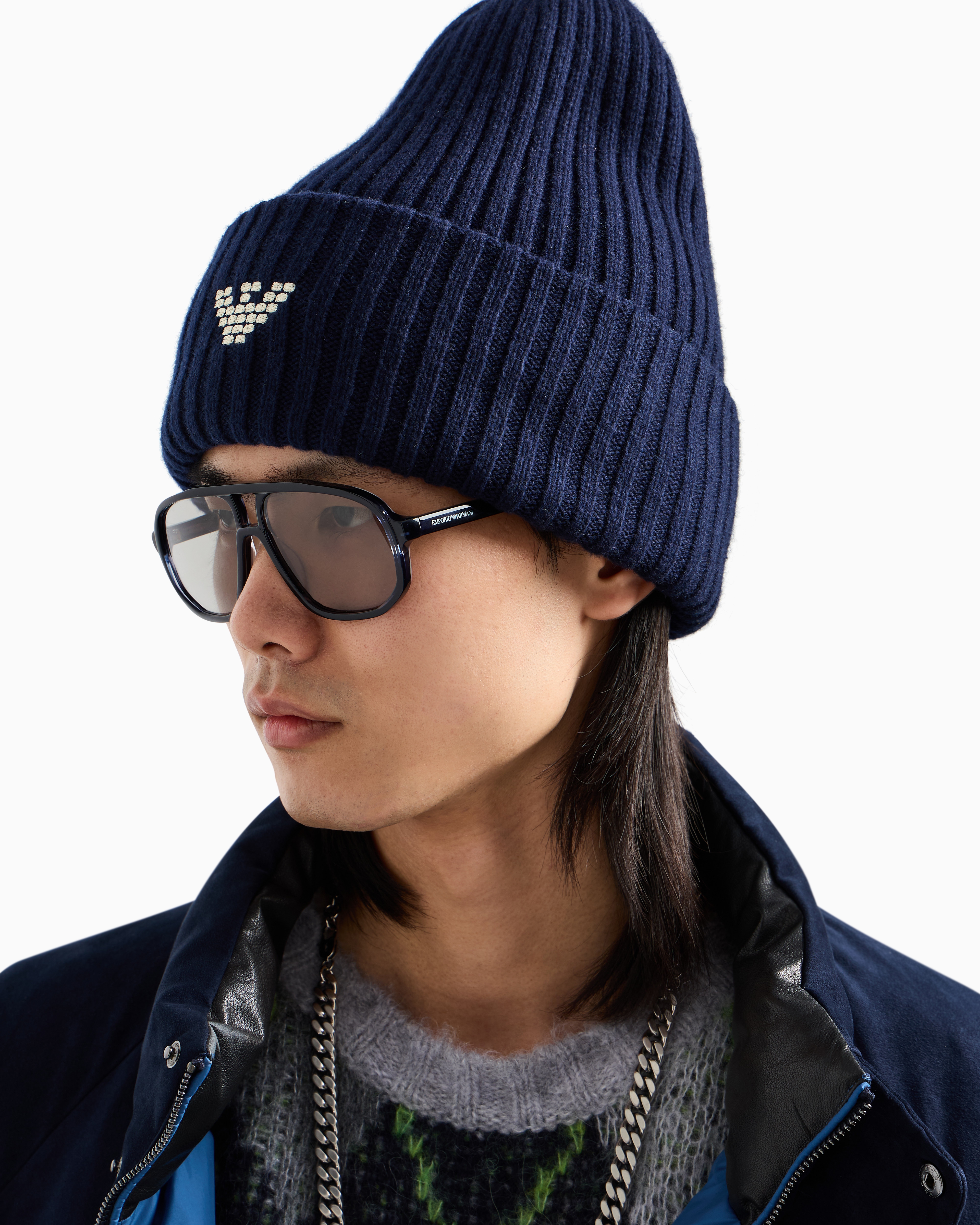 帽子 00s ARMANI Navy Wool Beanie 帽子 00s ARMANI Navy Wool Beanie 帽子 00s ARMANI Navy Wool