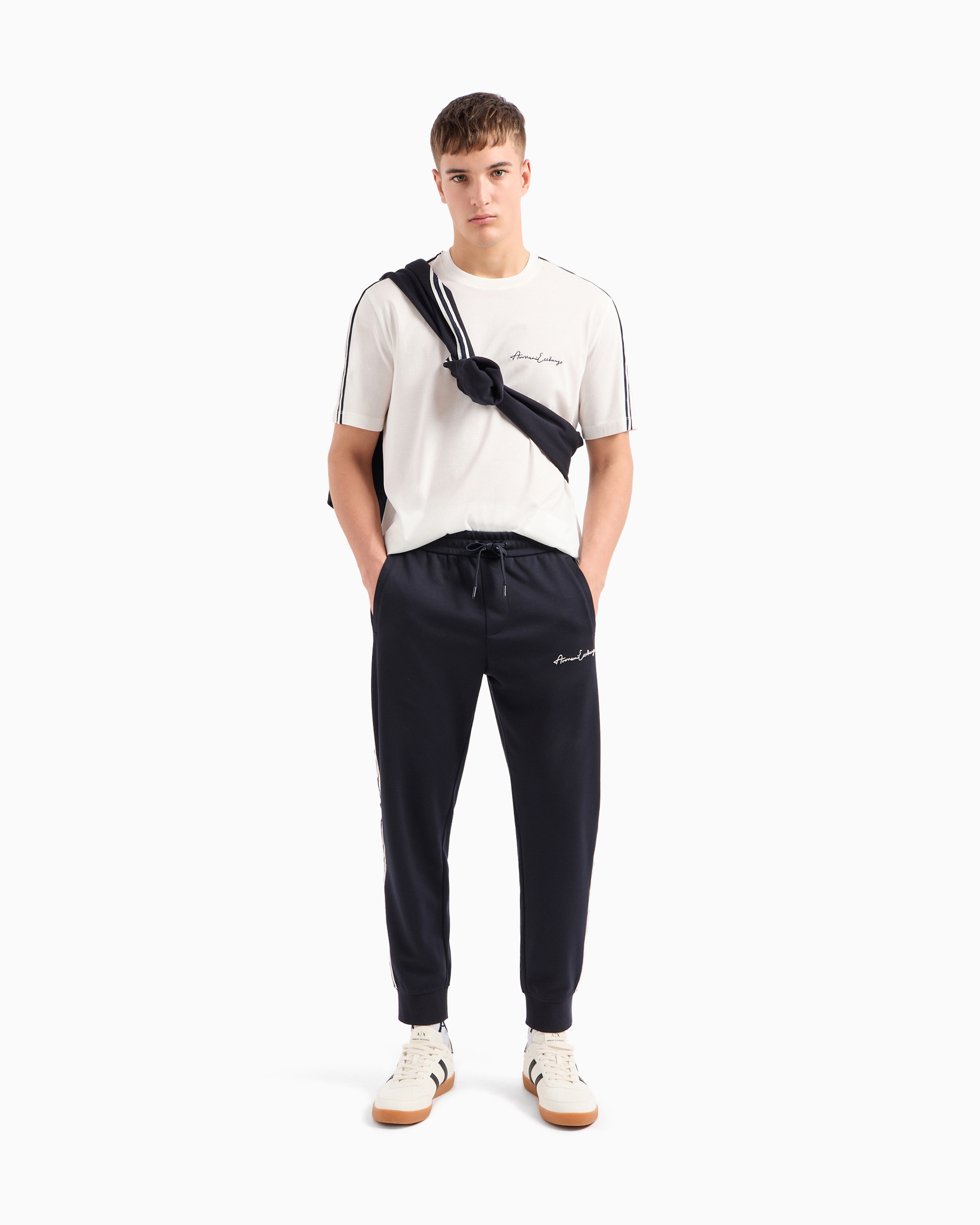 Armani Exchange - Logo Signature Crewneck T-Shirt, Man, White, Size: