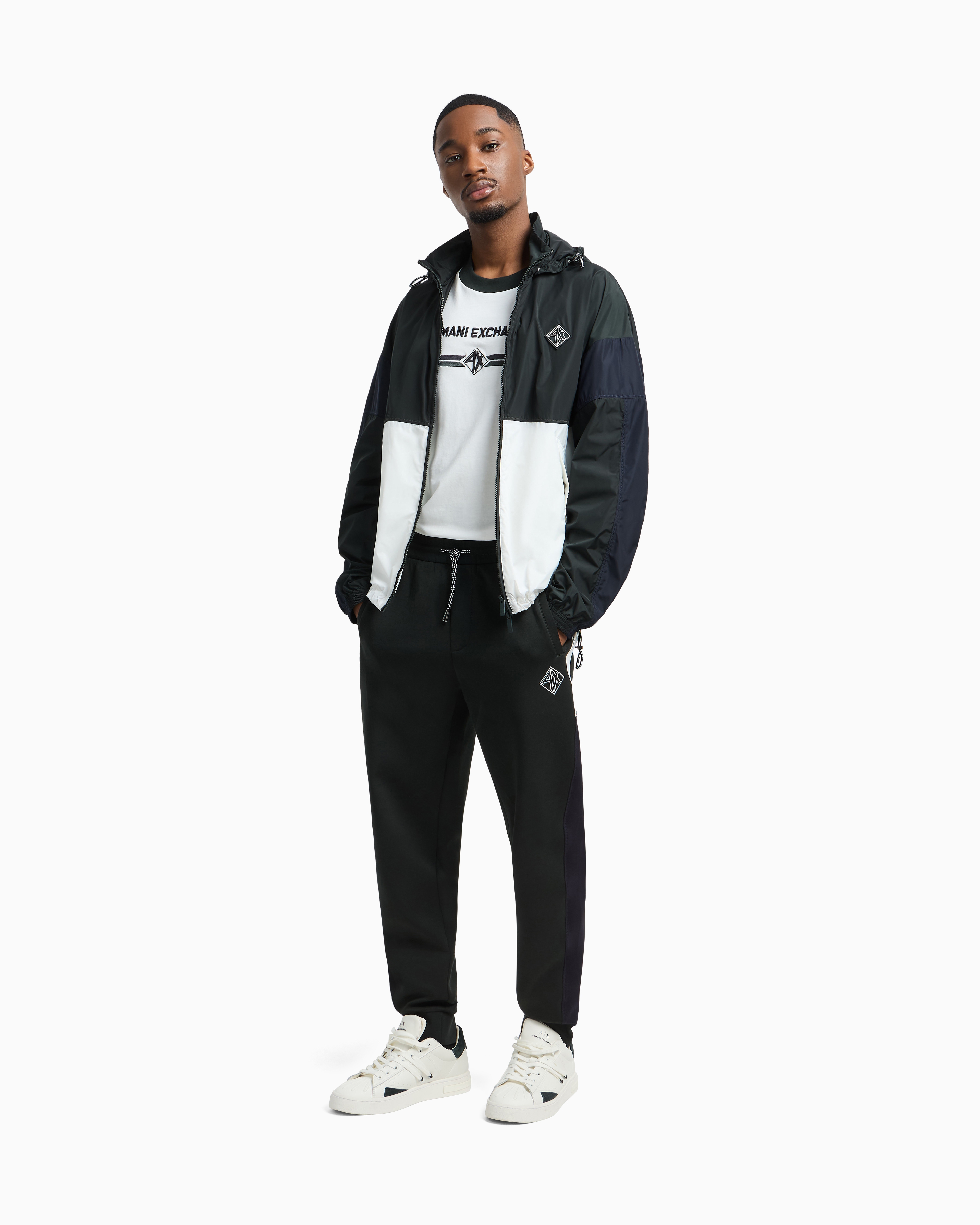 Color block windbreaker jacket with zip | Armani Exchange