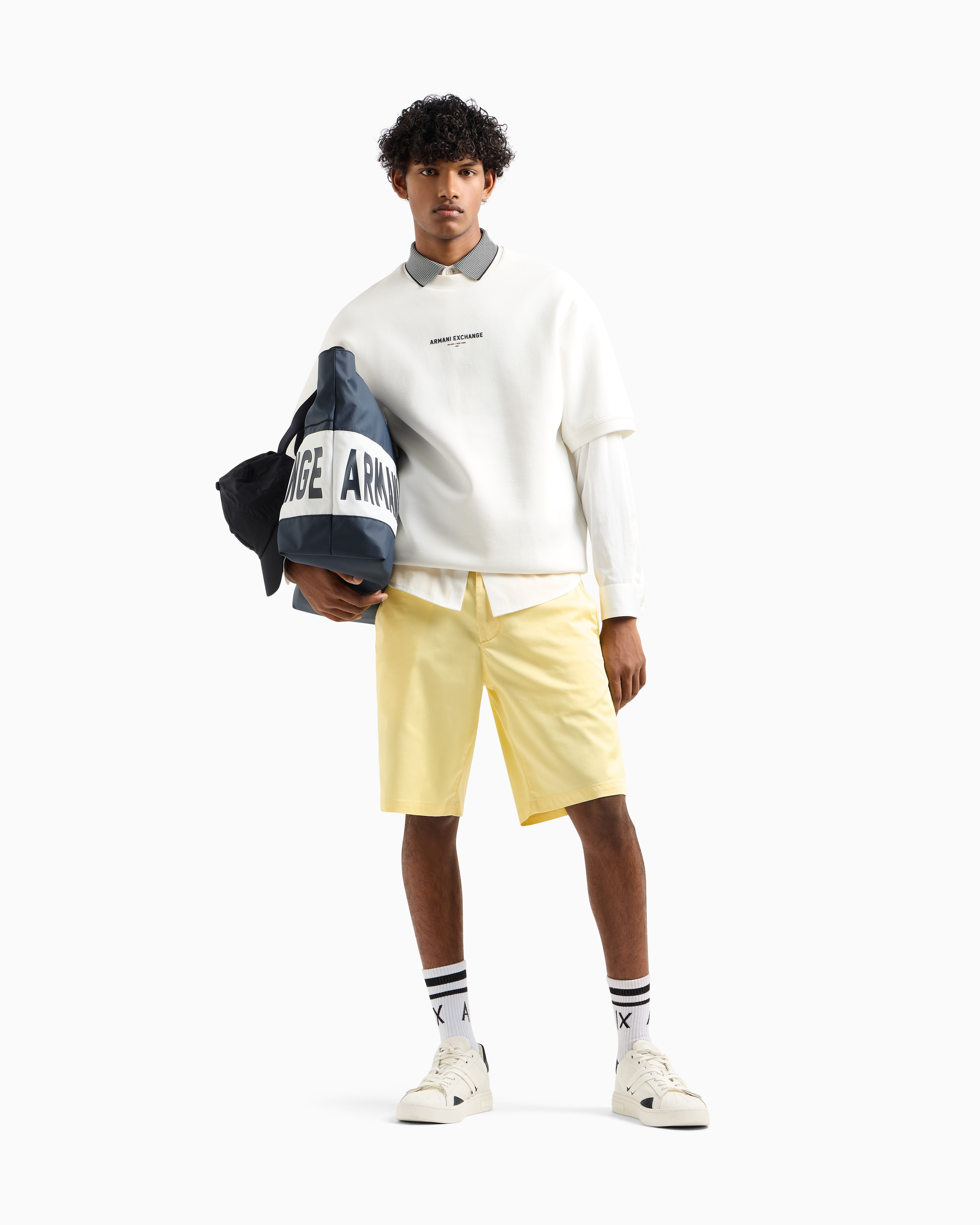 Bermuda shorts satin stretch fabric