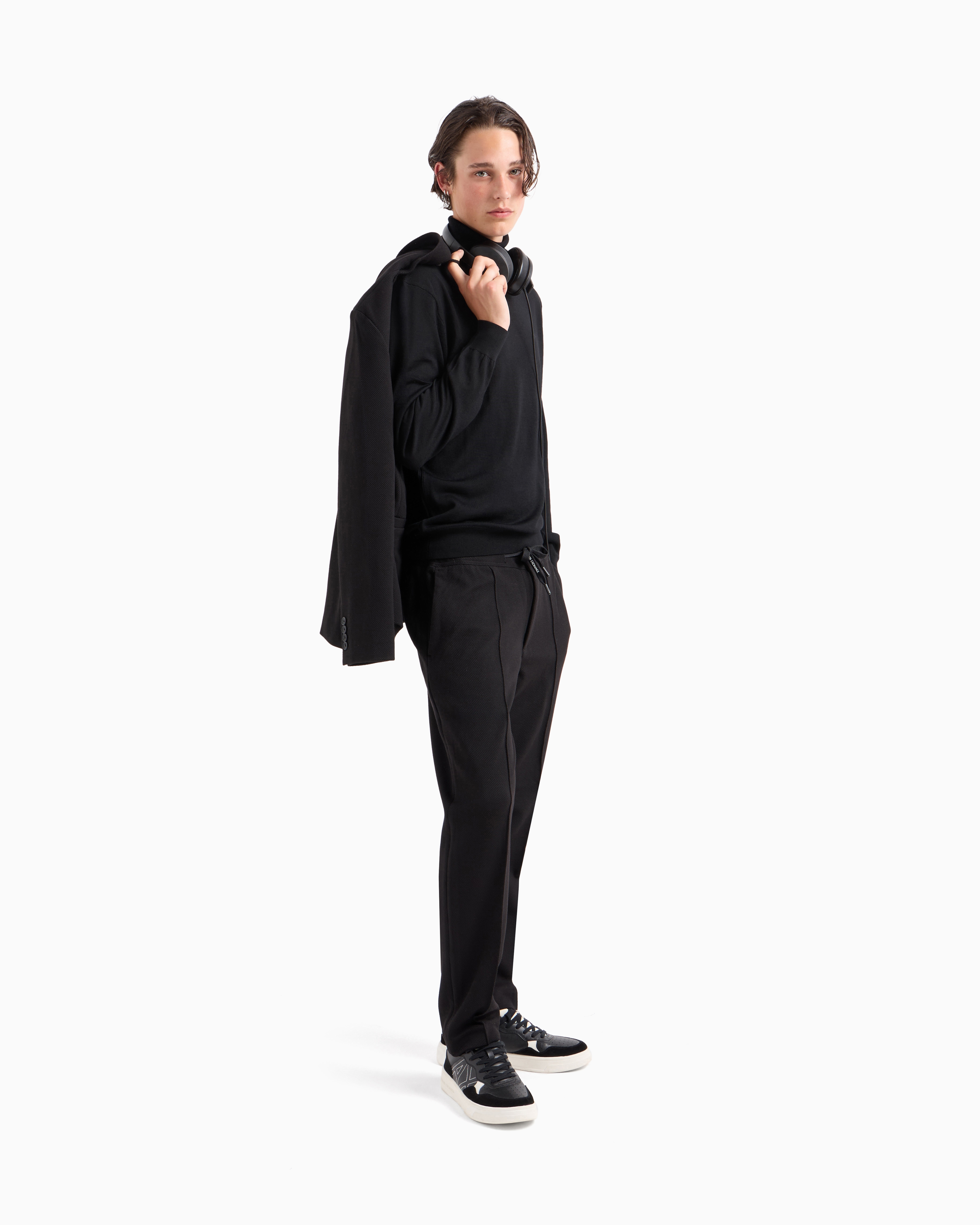 Armani Exchange - Virgin wool turtleneck sweater, Man, Black, Size: