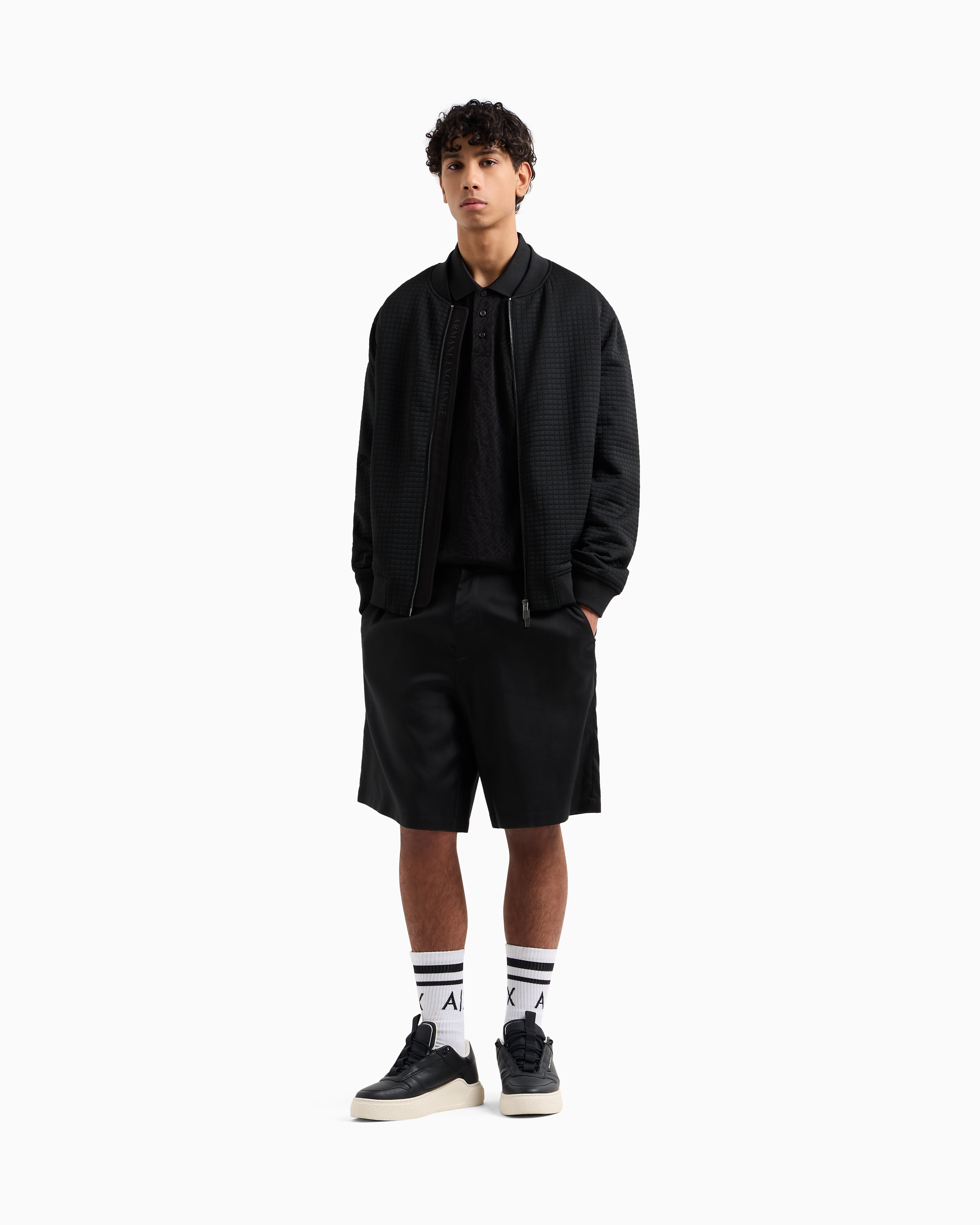 Regular fit polo shirt with tone-on-tone allover logo