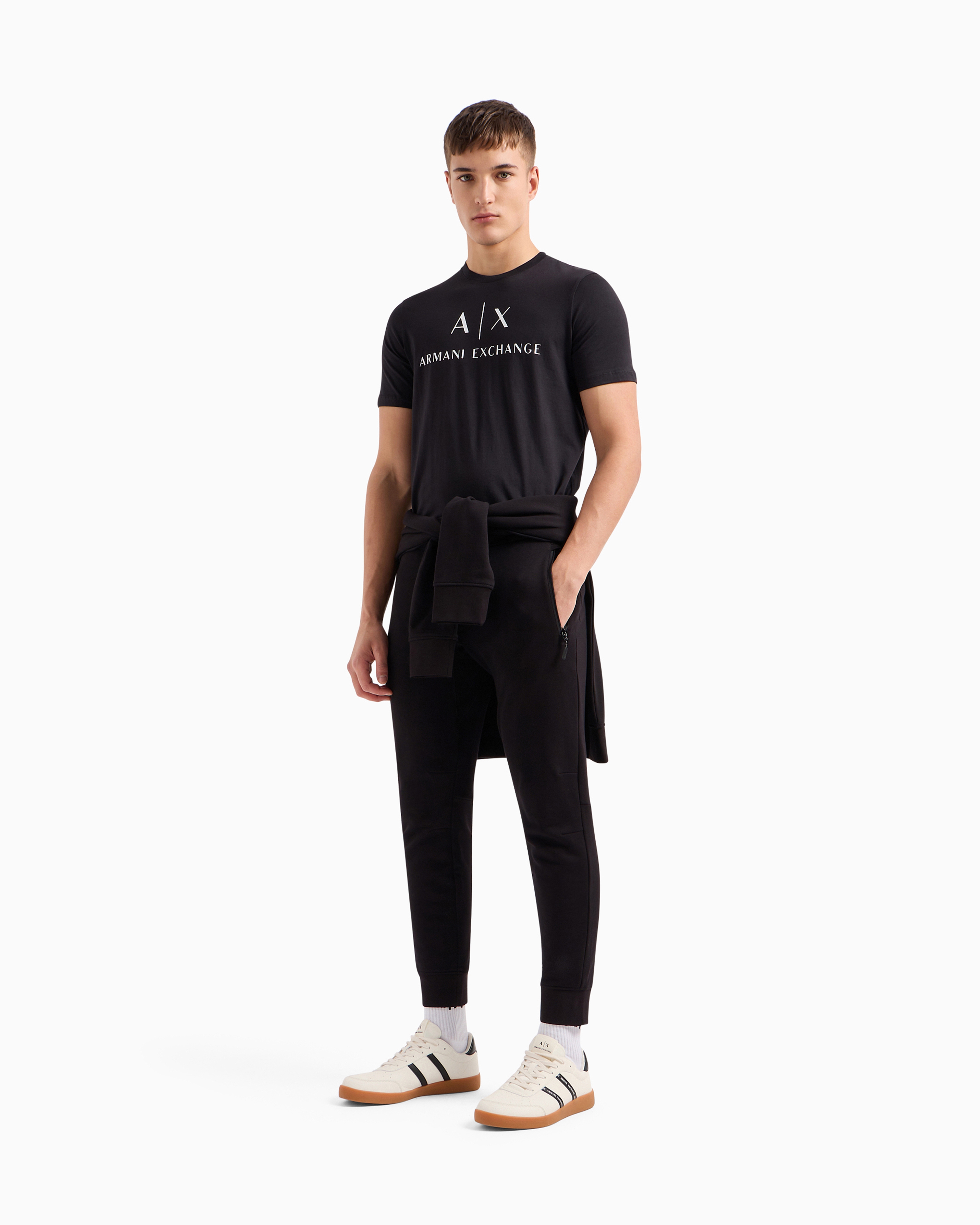 Soft yarn jogger pants with logo