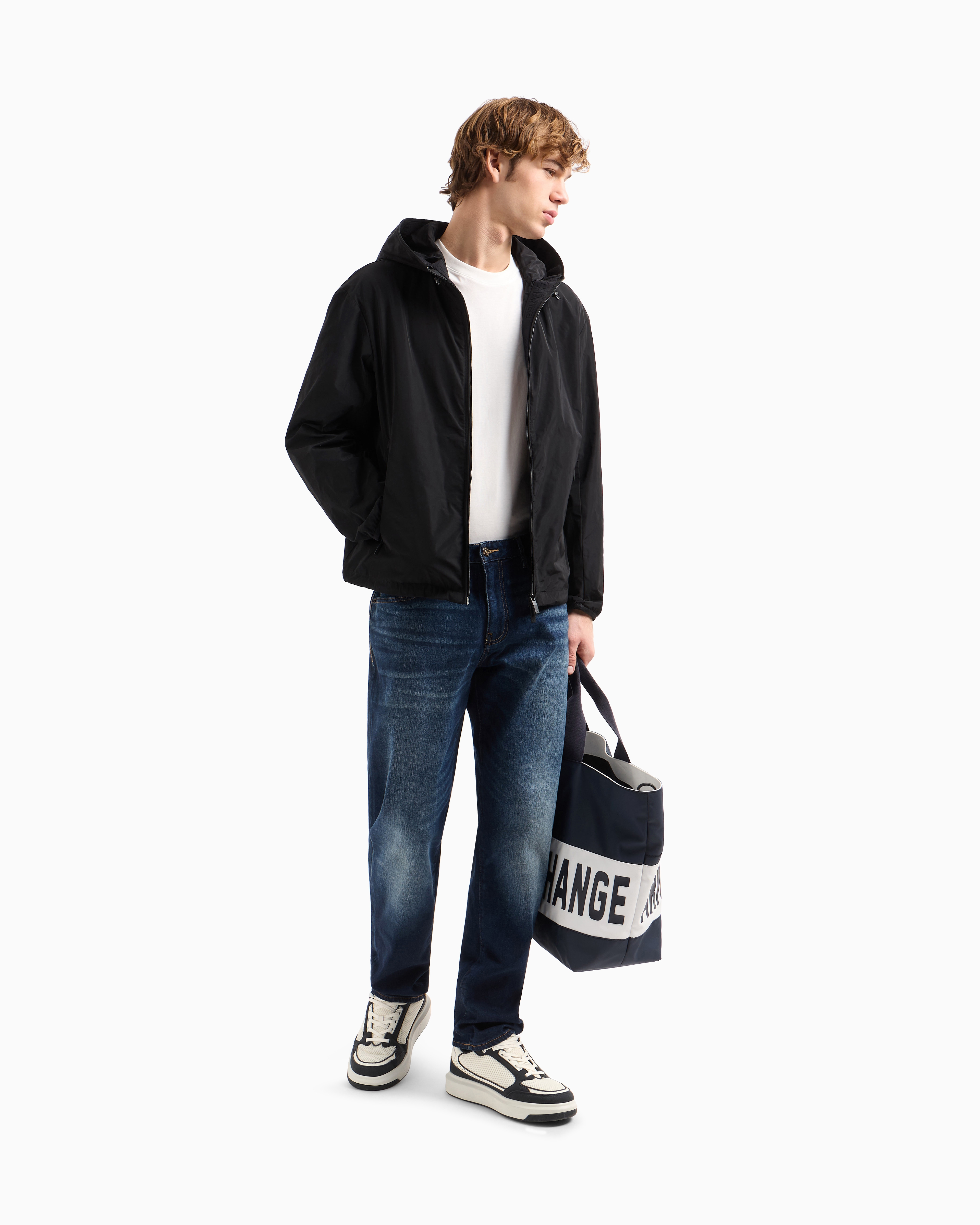 Armani Exchange - Jacket with hood and pockets, Man, Black, Size: