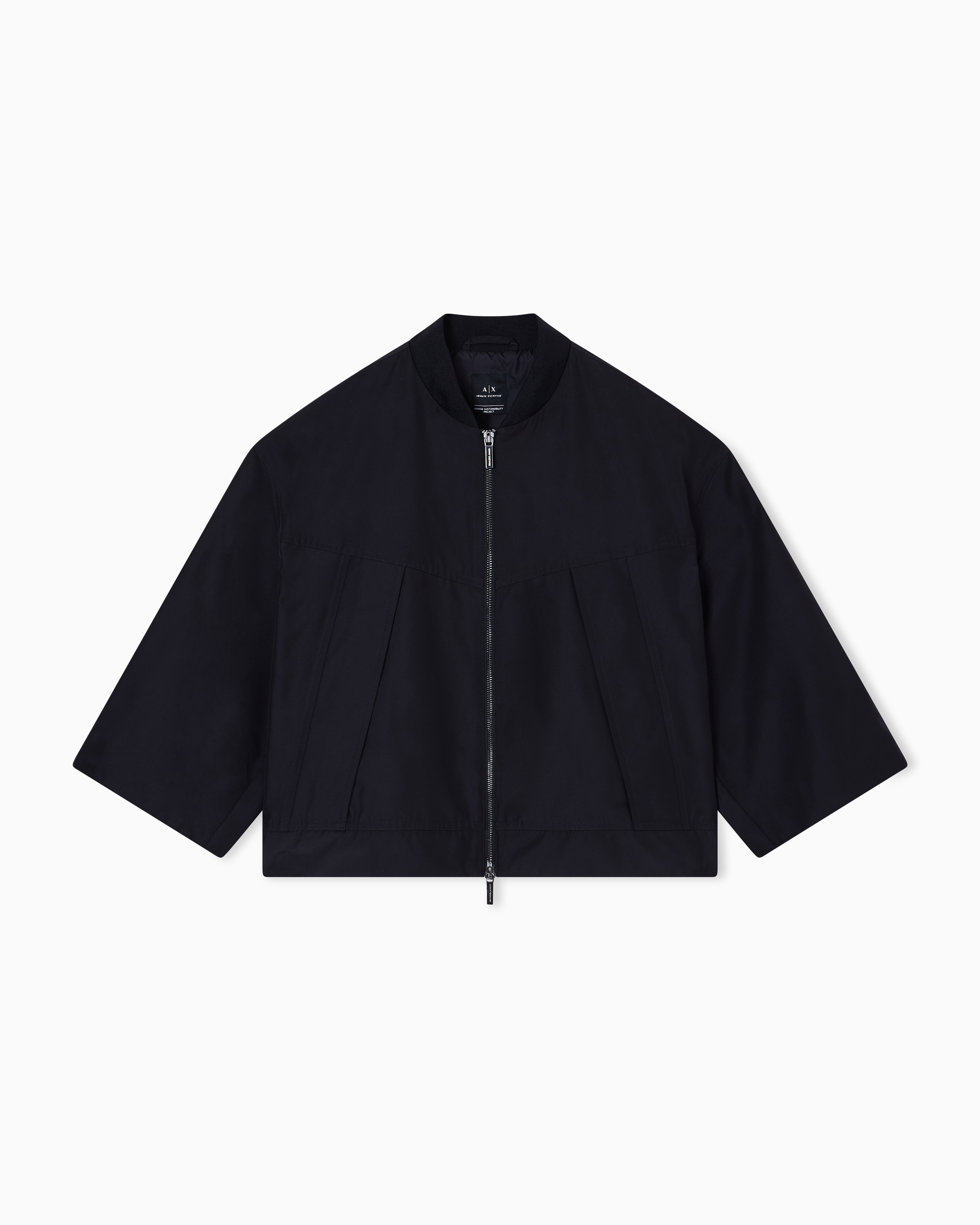 Armani Exchange - Ottoman zip-up blouson, Woman, Black, Size: